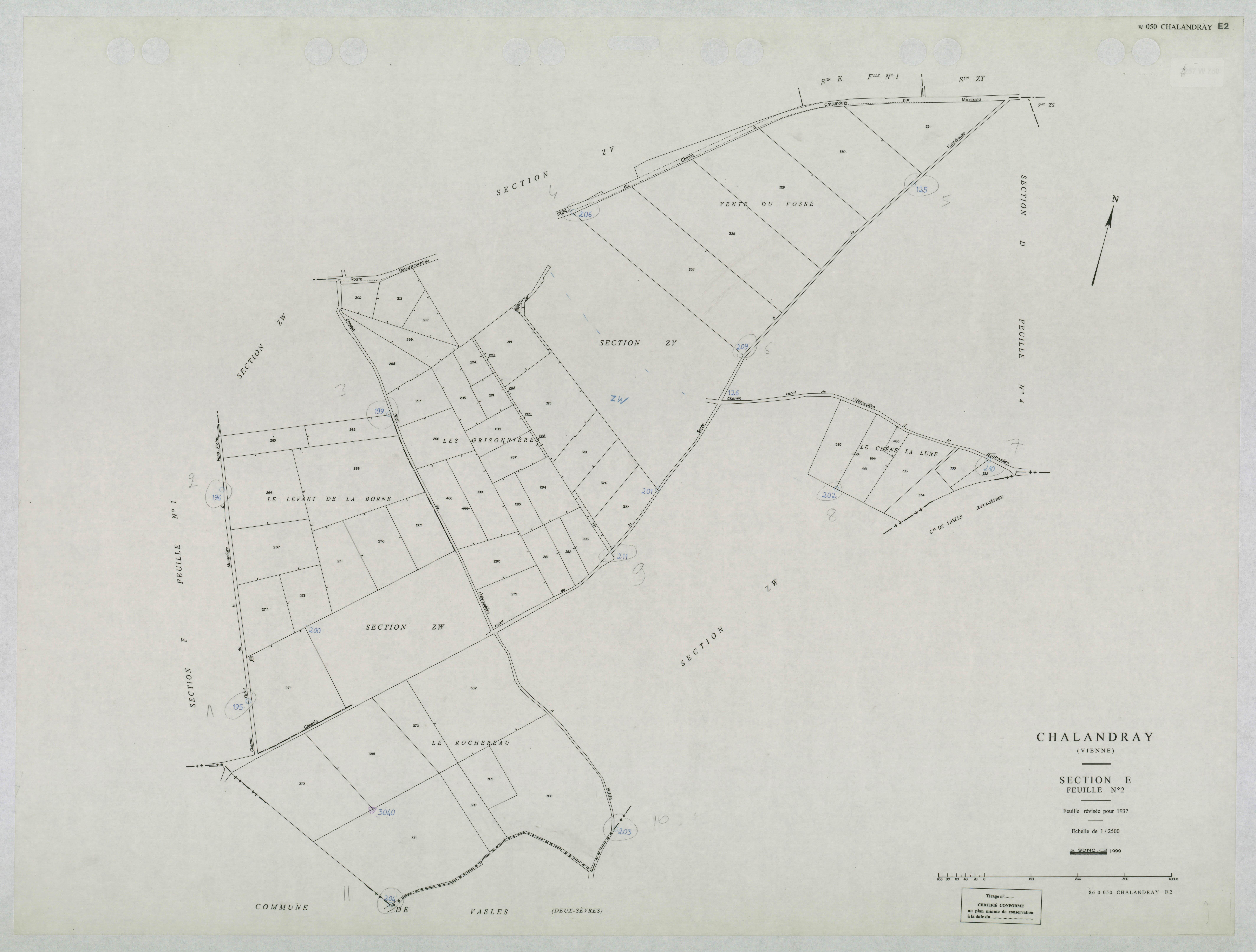 Chalandray - FRAD086_cadastre Plans mis à jour 