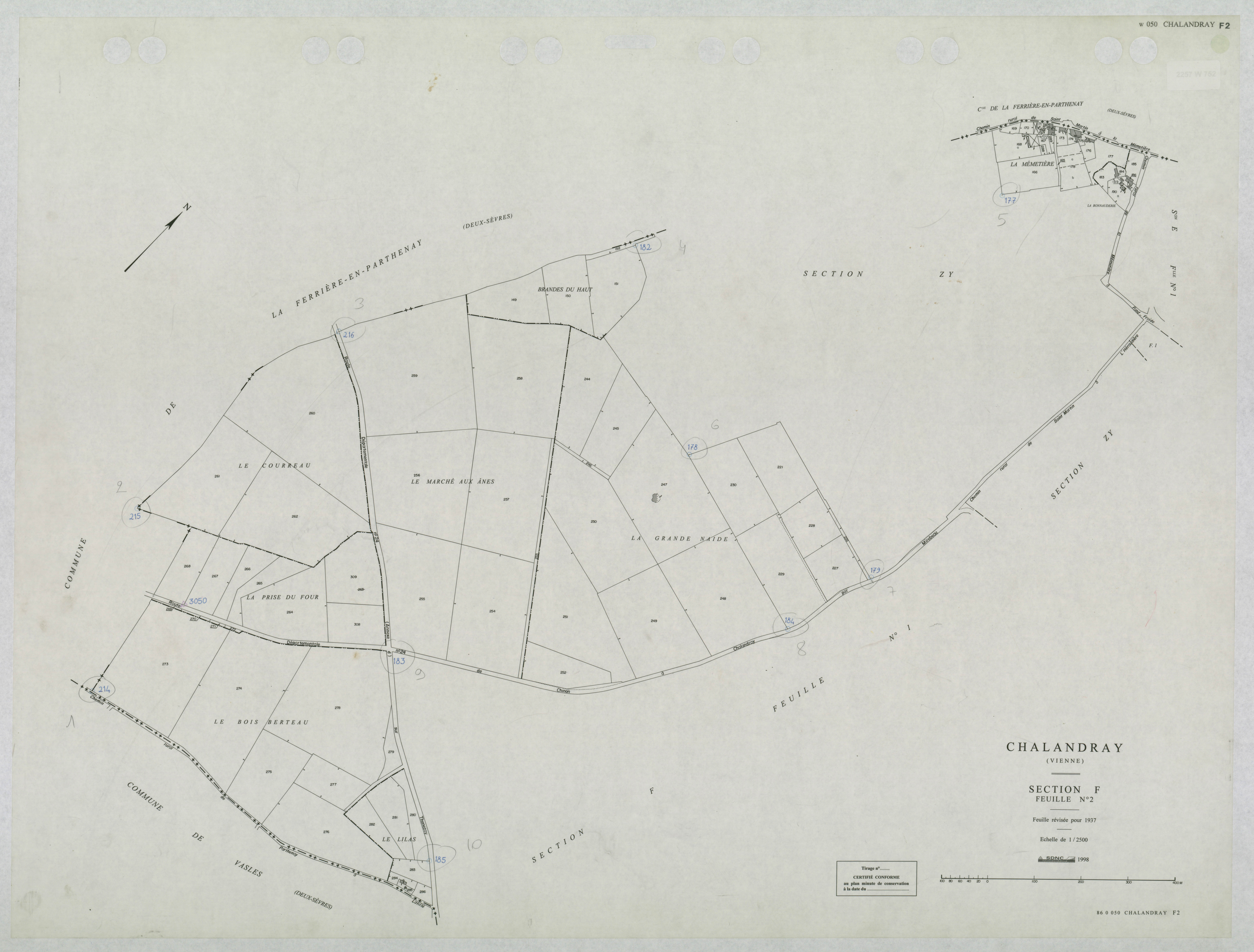 Chalandray - FRAD086_cadastre Plans mis à jour 