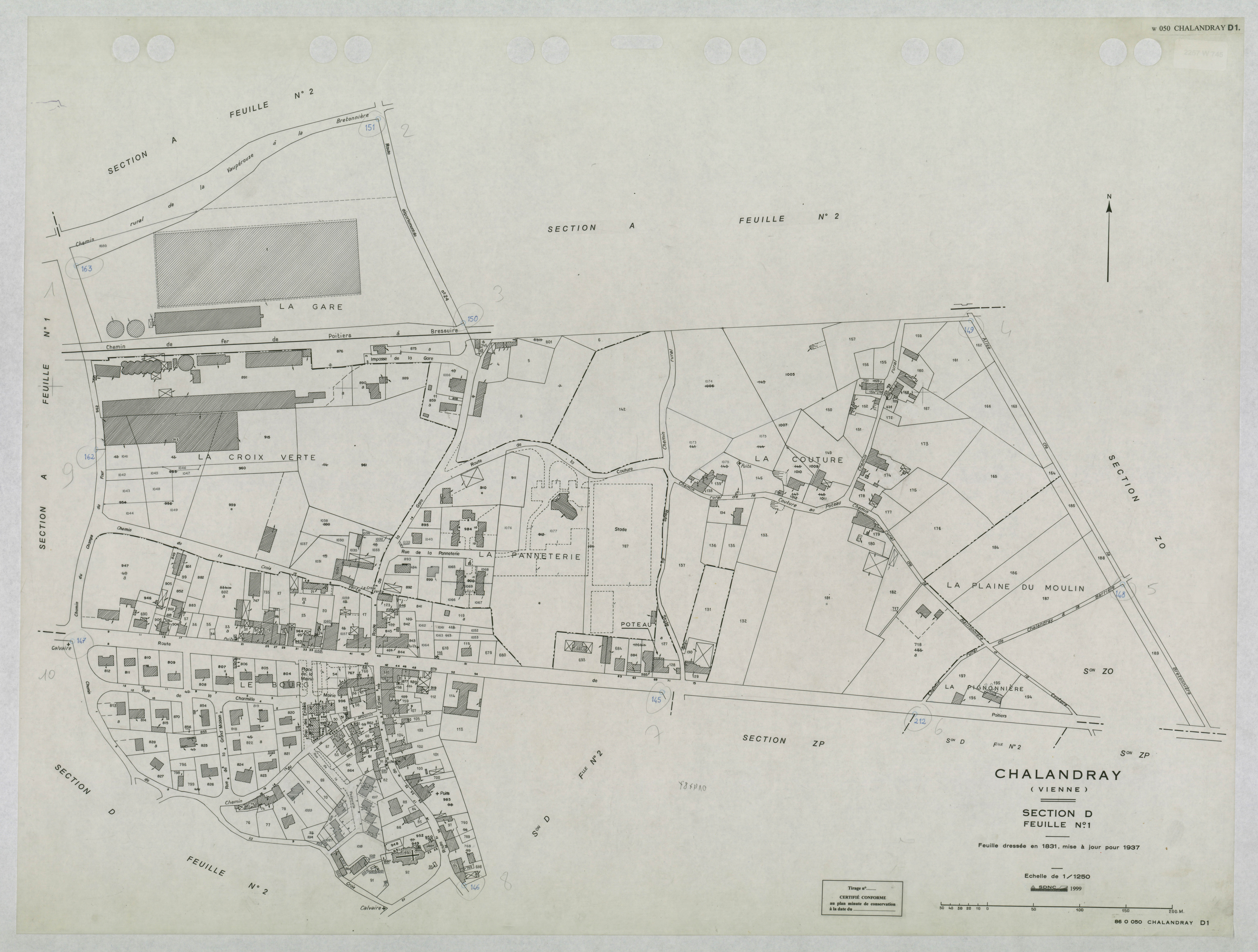 Chalandray - FRAD086_cadastre Plans mis à jour 