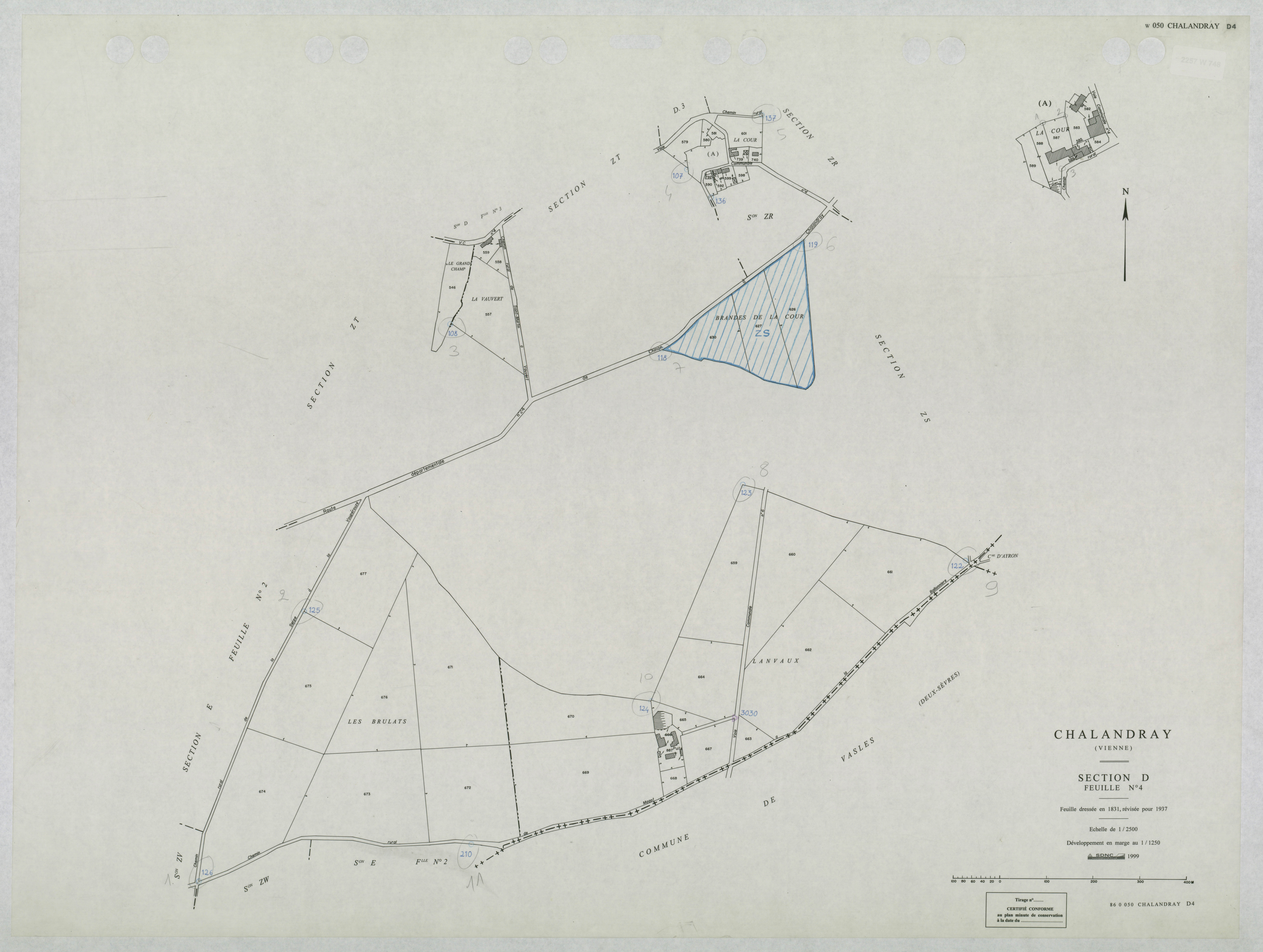 Chalandray - FRAD086_cadastre Plans mis à jour 