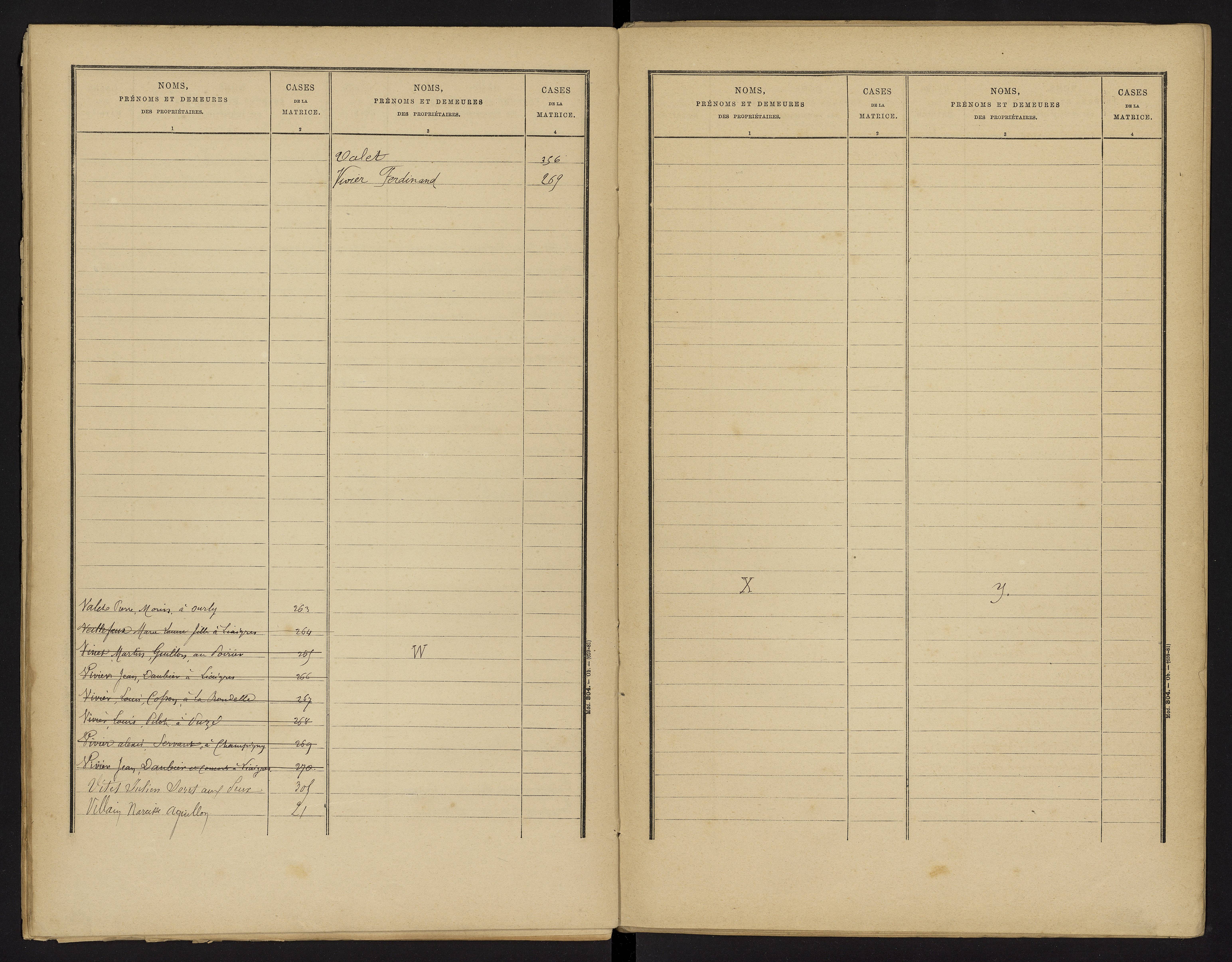 Champigny-le-Sec - FRAD086_cadastre Cases 1-360 