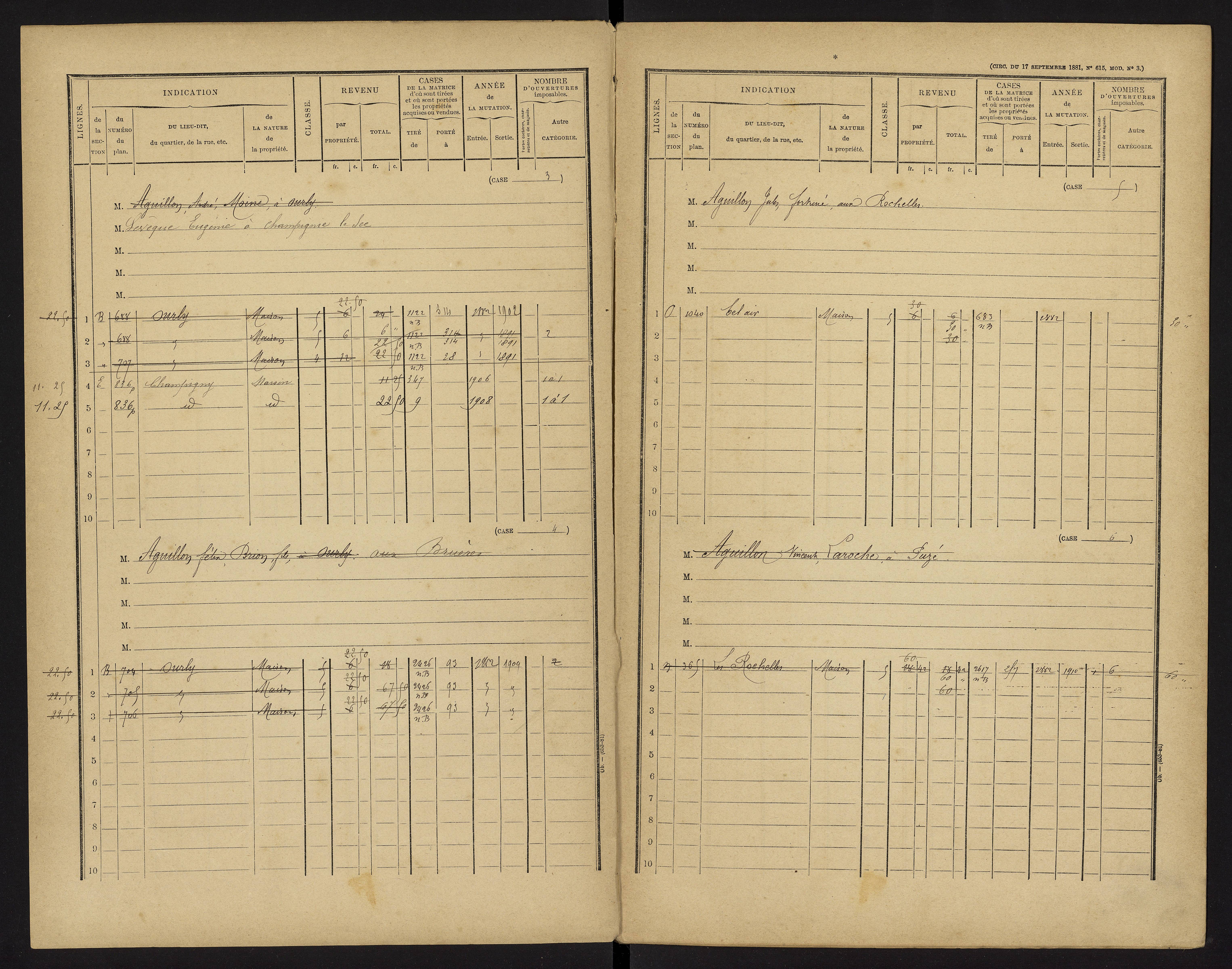 Champigny-le-Sec - FRAD086_cadastre Cases 1-360 