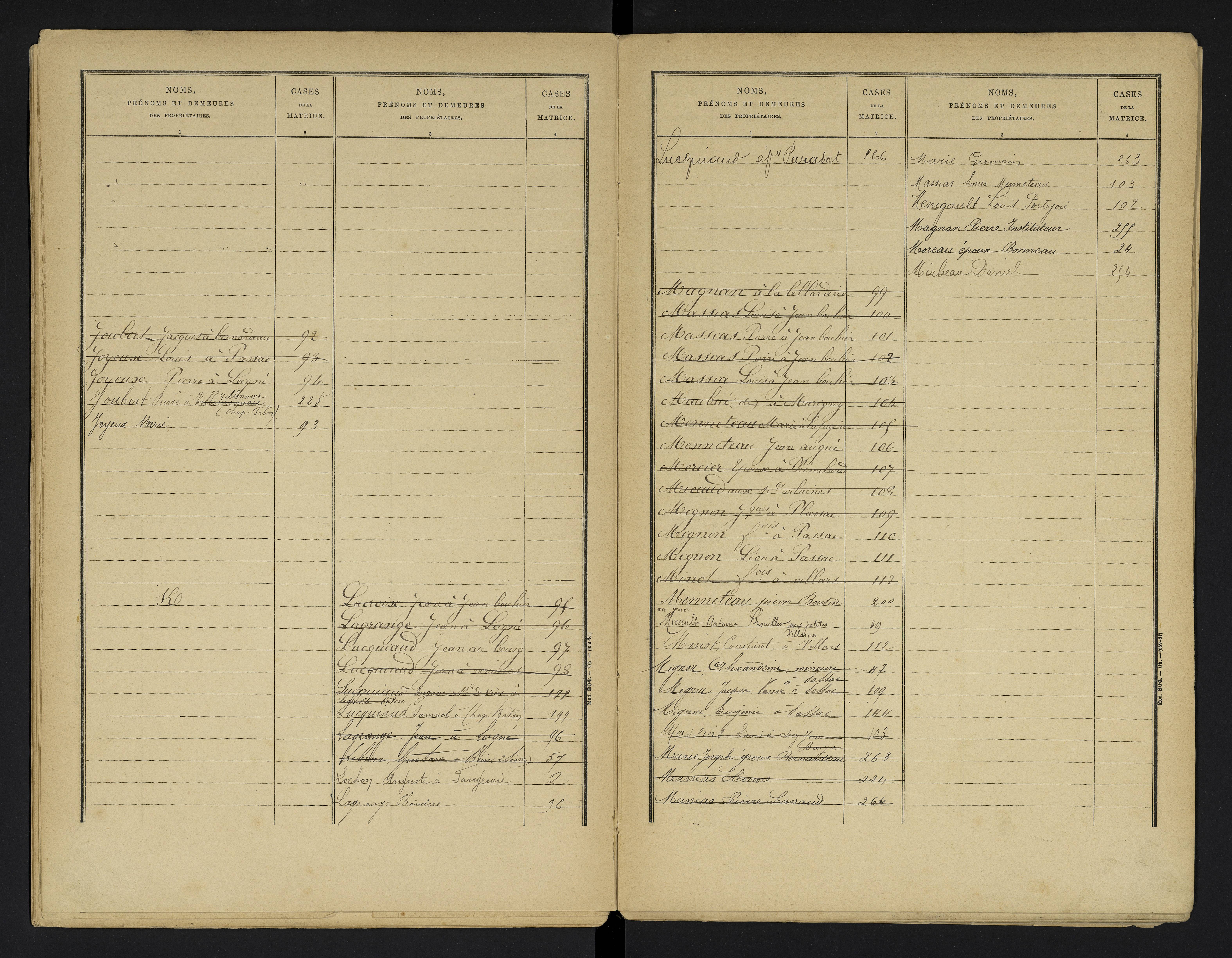 Champniers - FRAD086_cadastre Cases 1-271 