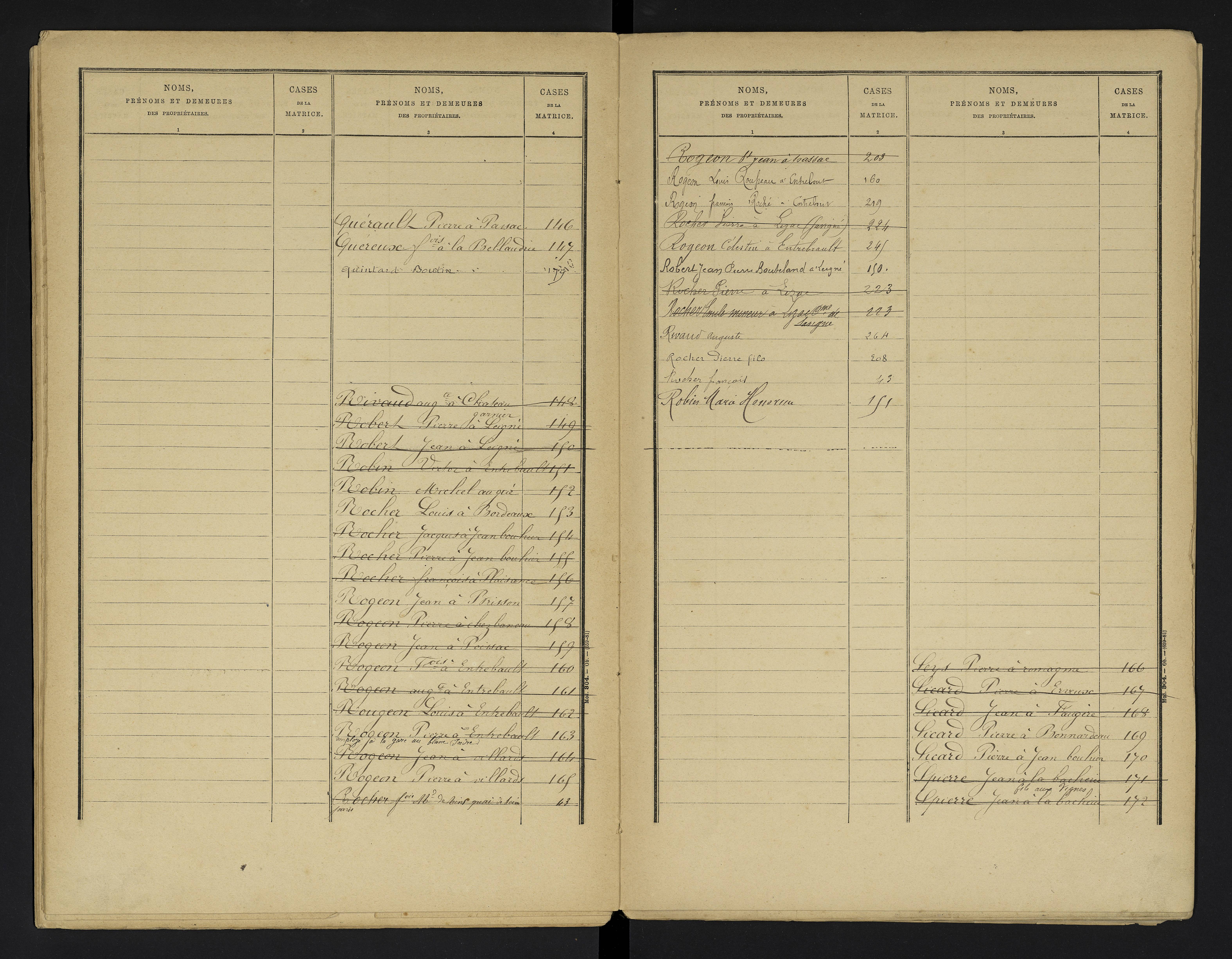 Champniers - FRAD086_cadastre Cases 1-271 