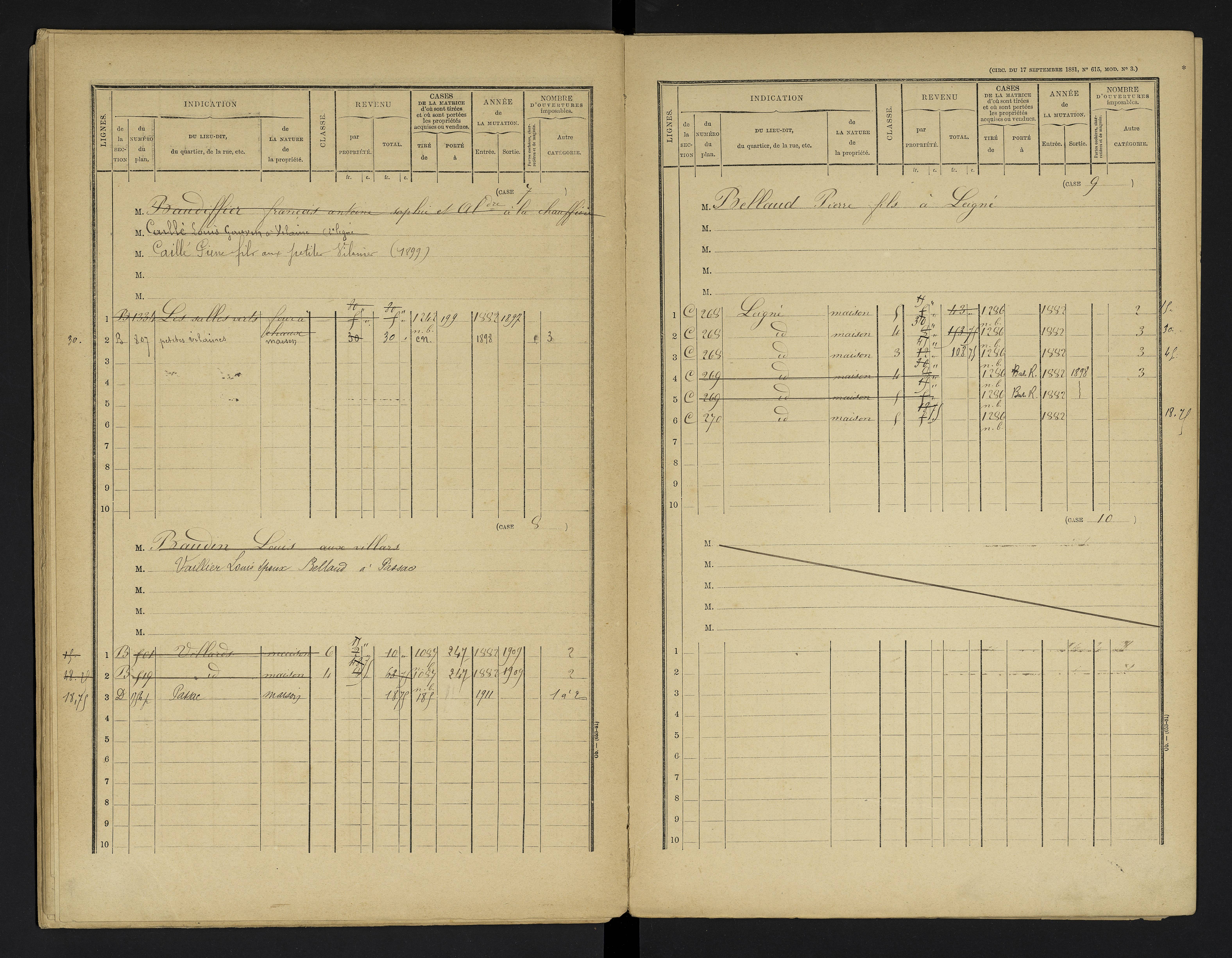 Champniers - FRAD086_cadastre Cases 1-271 