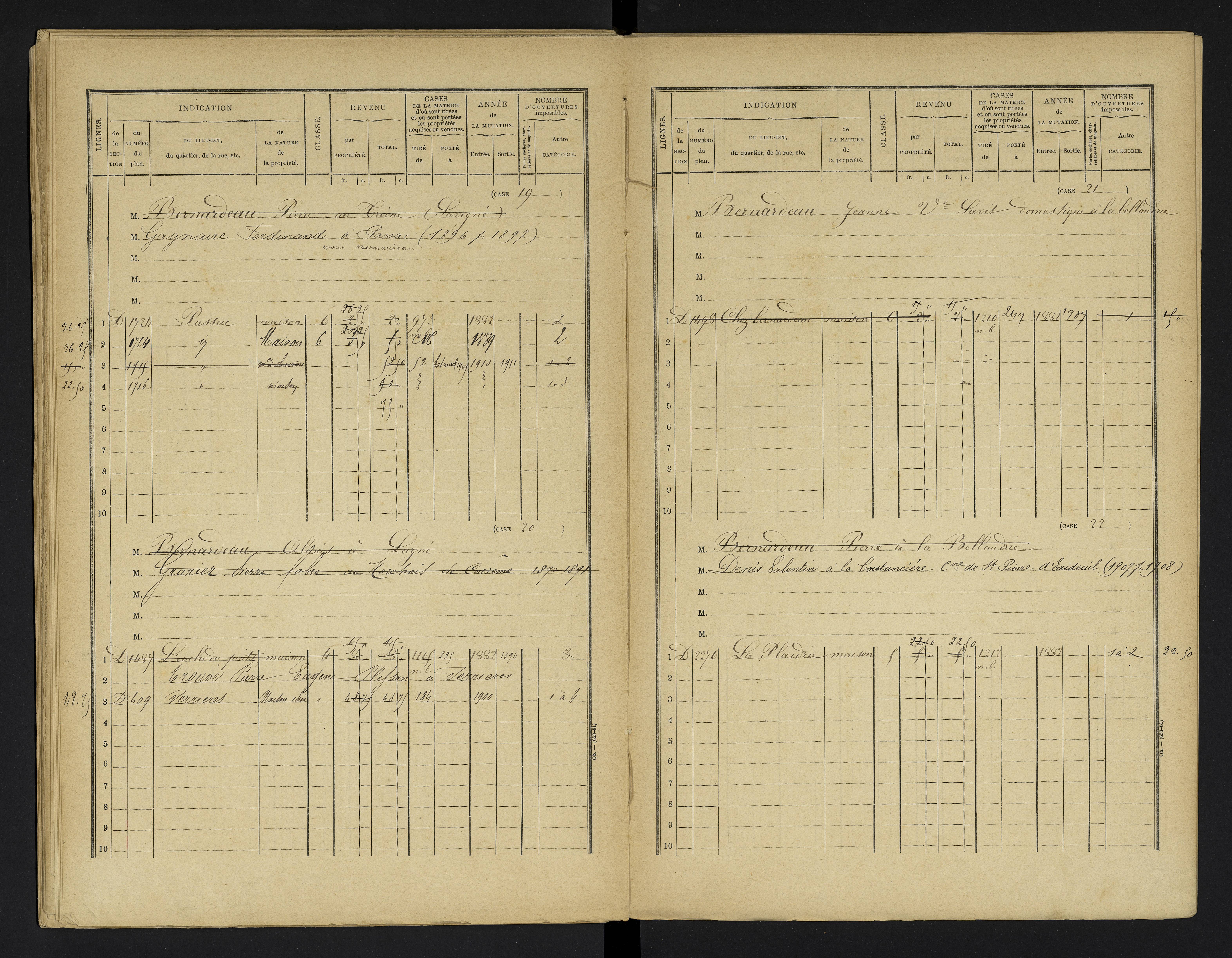 Champniers - FRAD086_cadastre Cases 1-271 