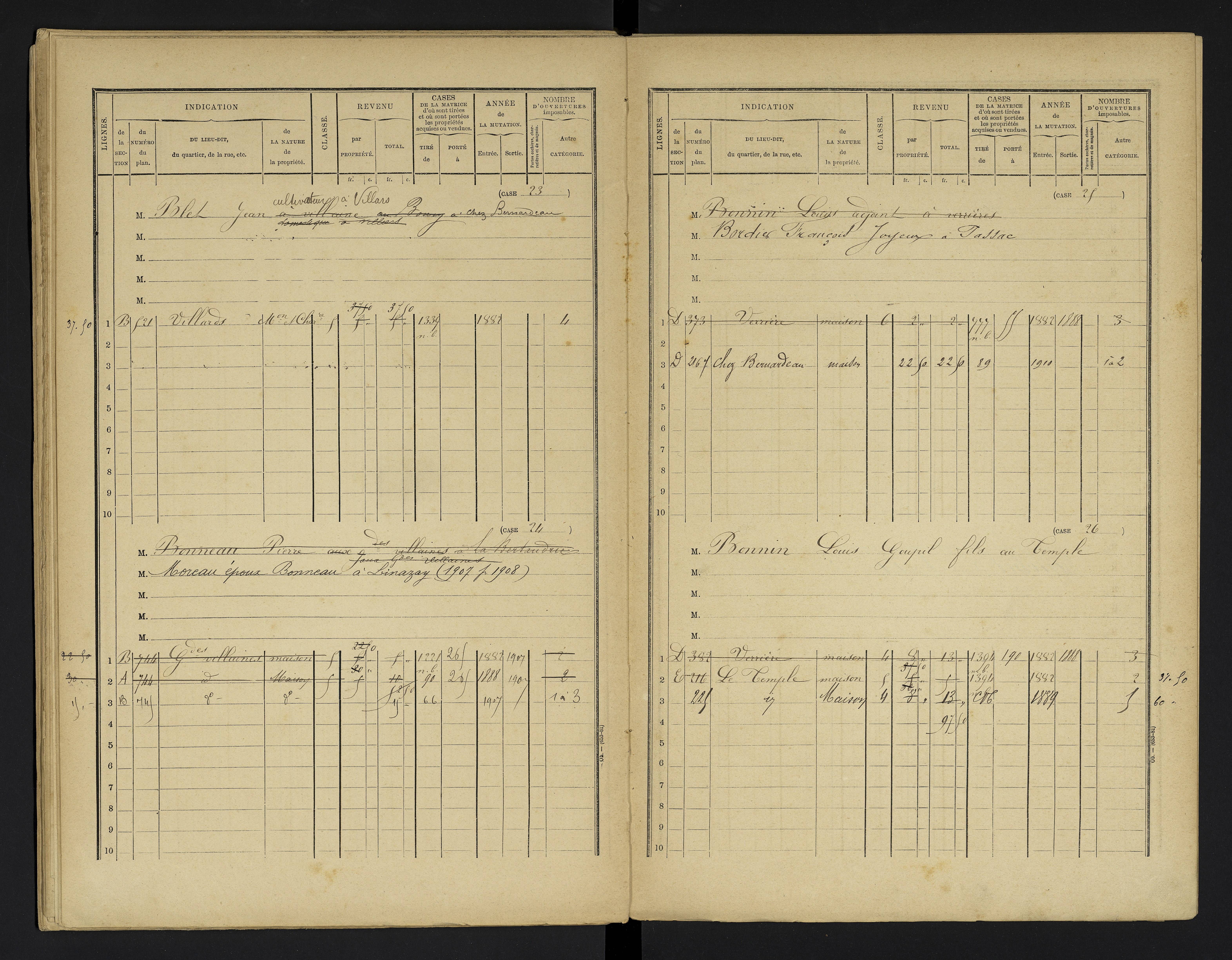 Champniers - FRAD086_cadastre Cases 1-271 