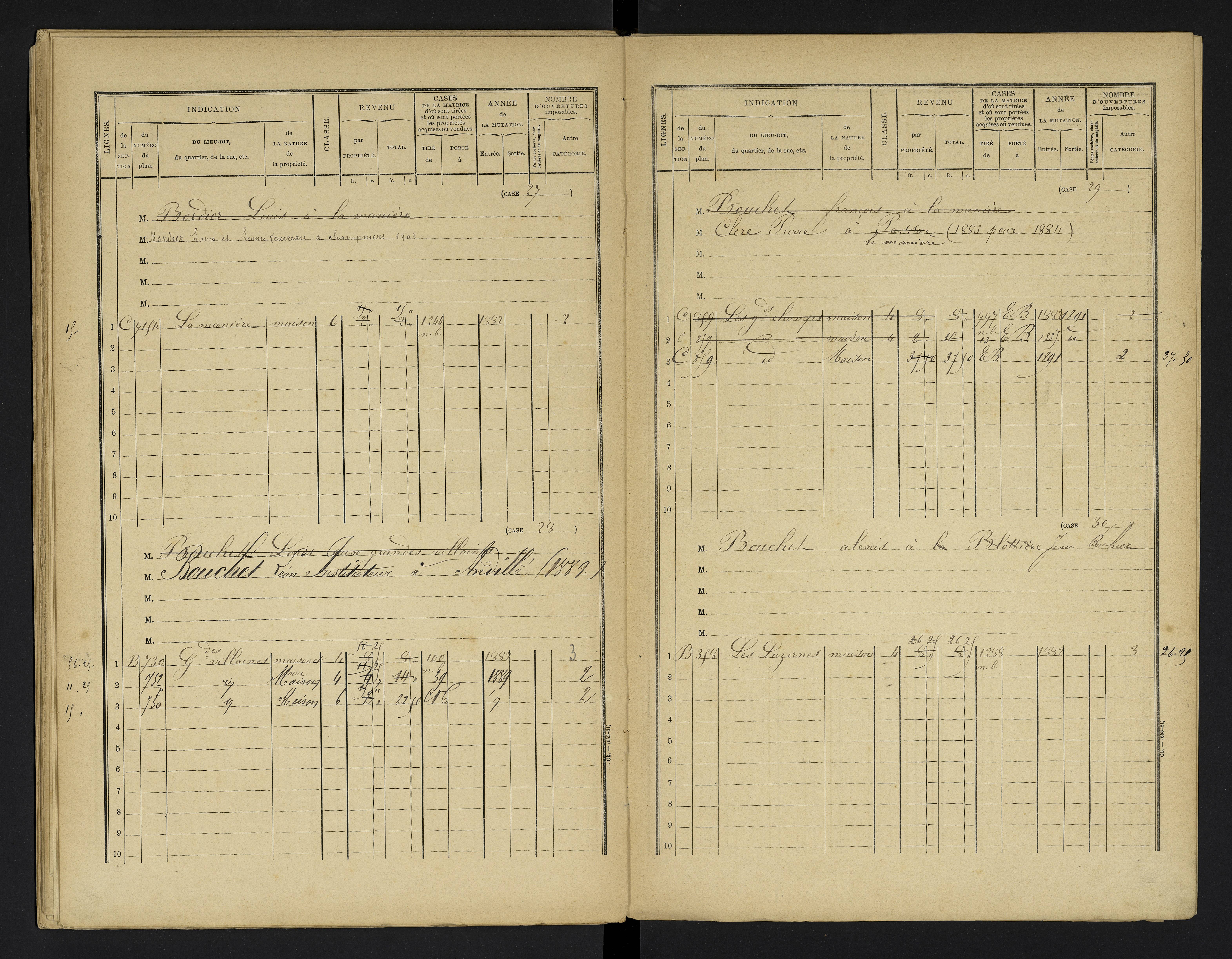 Champniers - FRAD086_cadastre Cases 1-271 