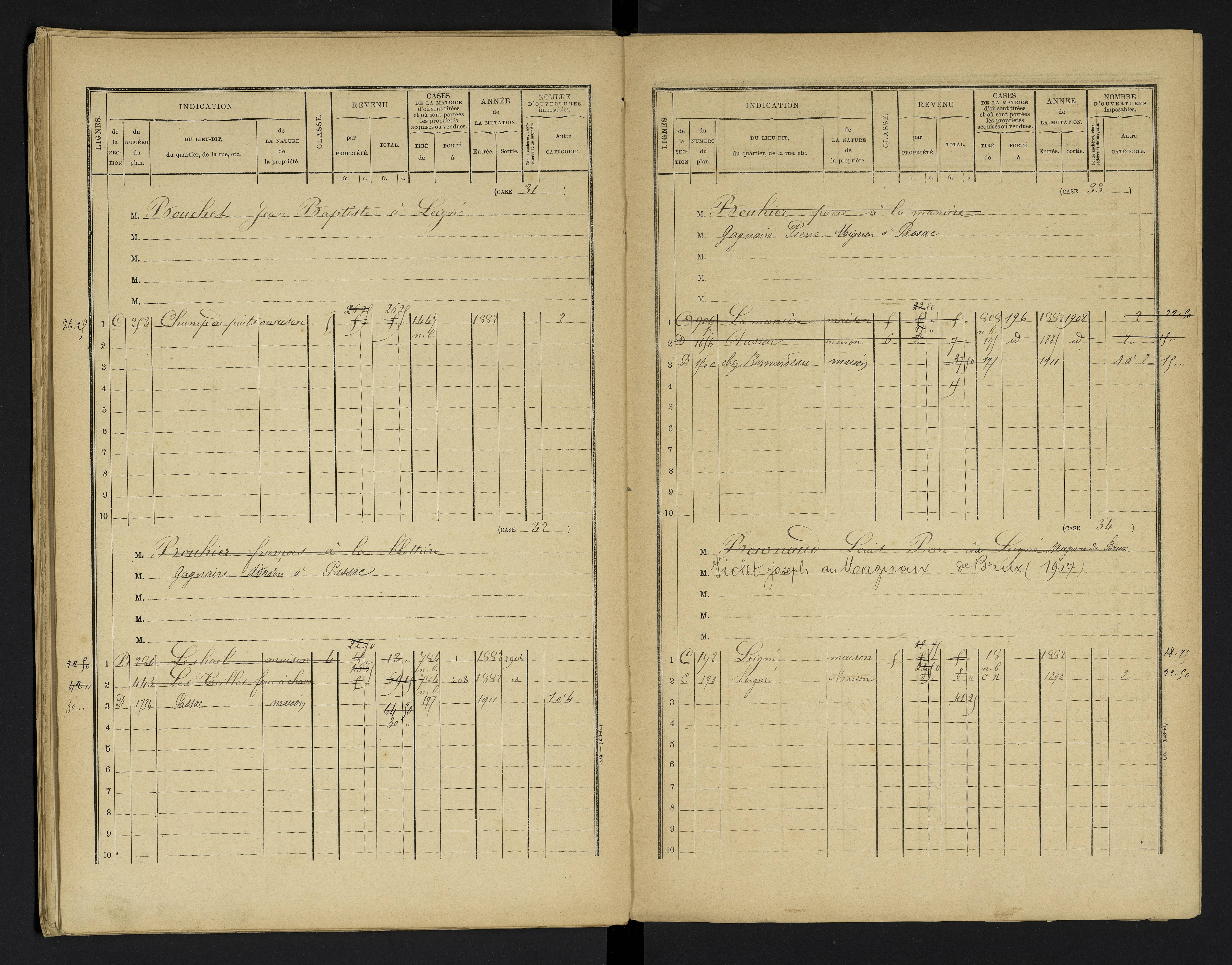 Champniers - FRAD086_cadastre Cases 1-271 