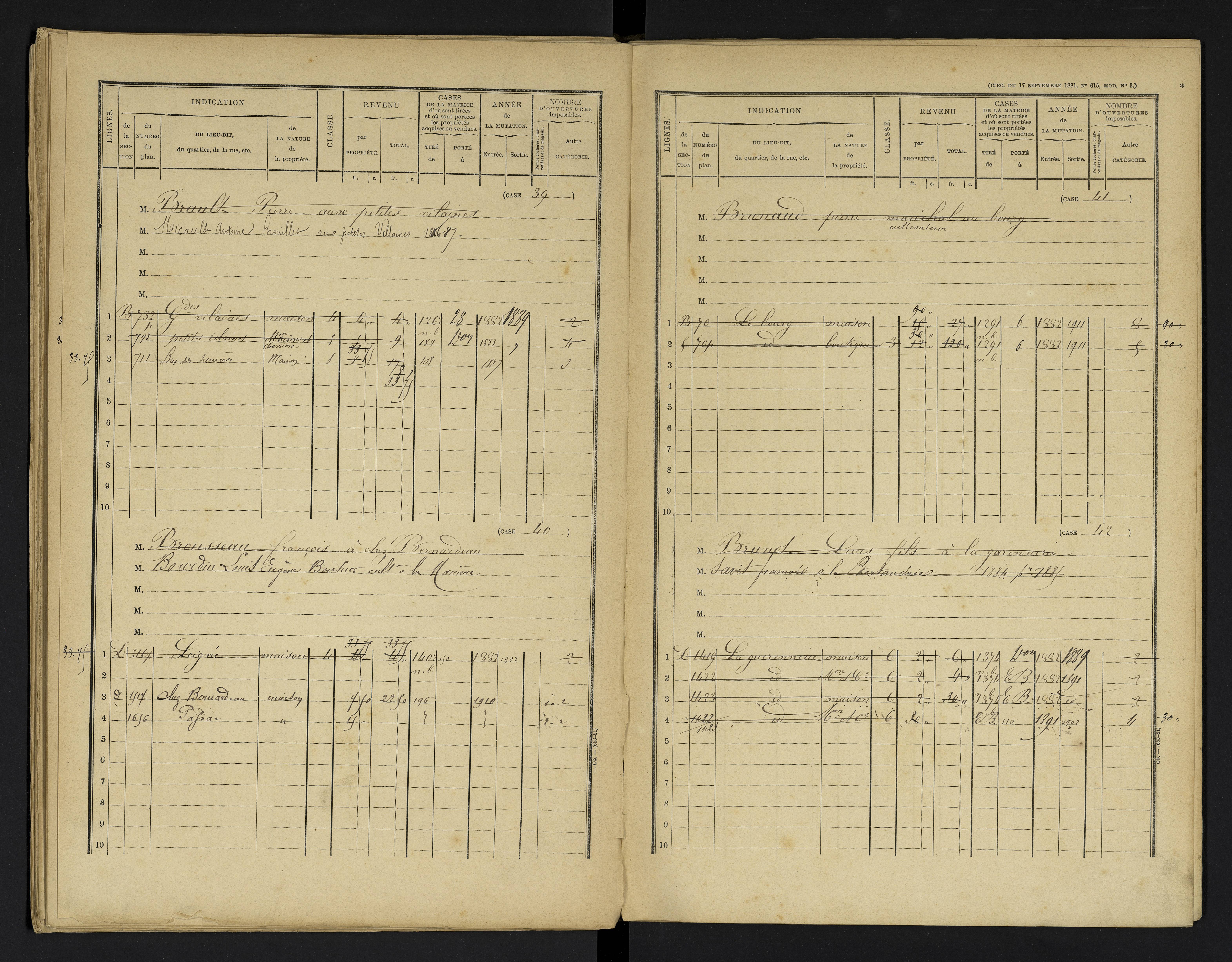 Champniers - FRAD086_cadastre Cases 1-271 