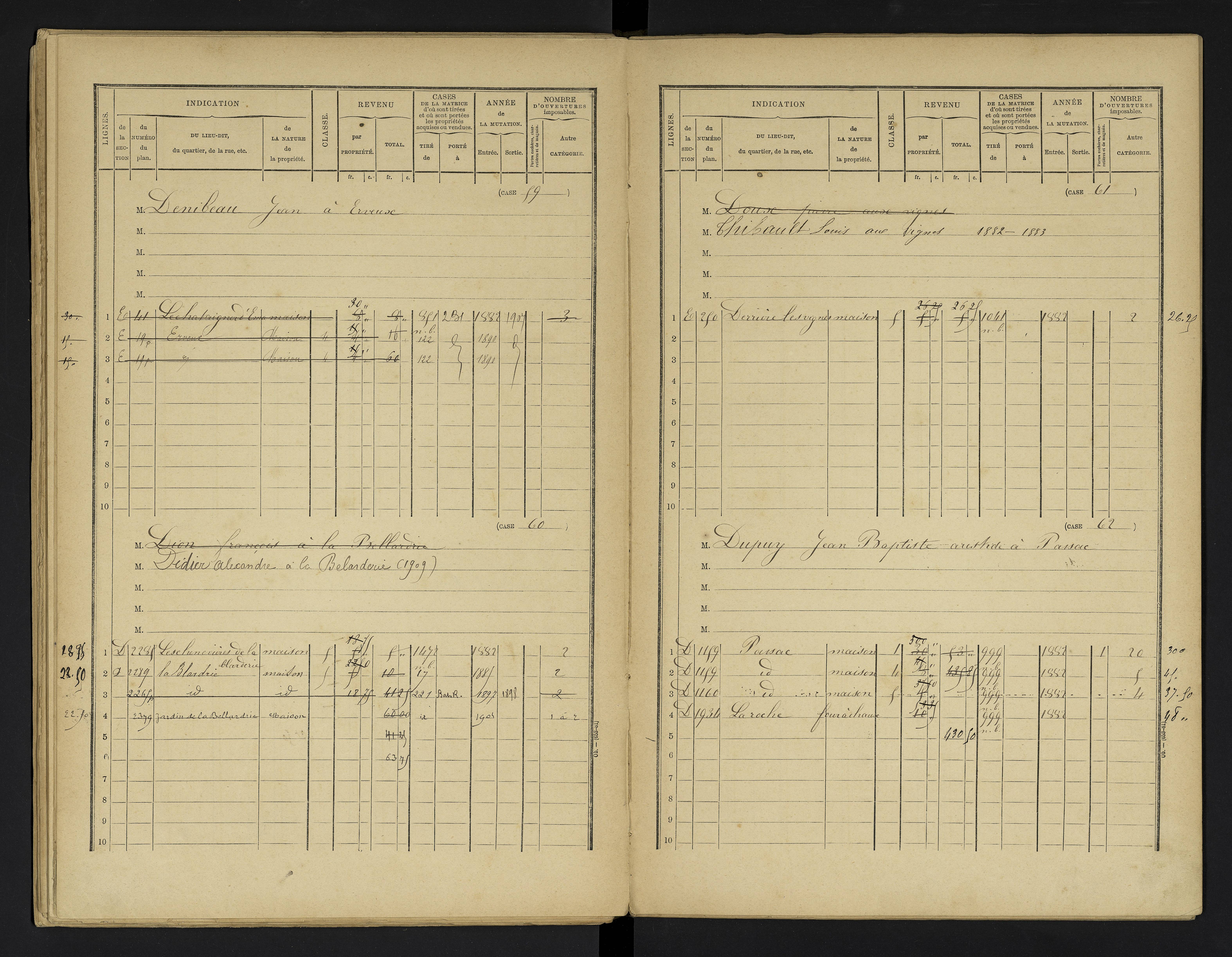 Champniers - FRAD086_cadastre Cases 1-271 