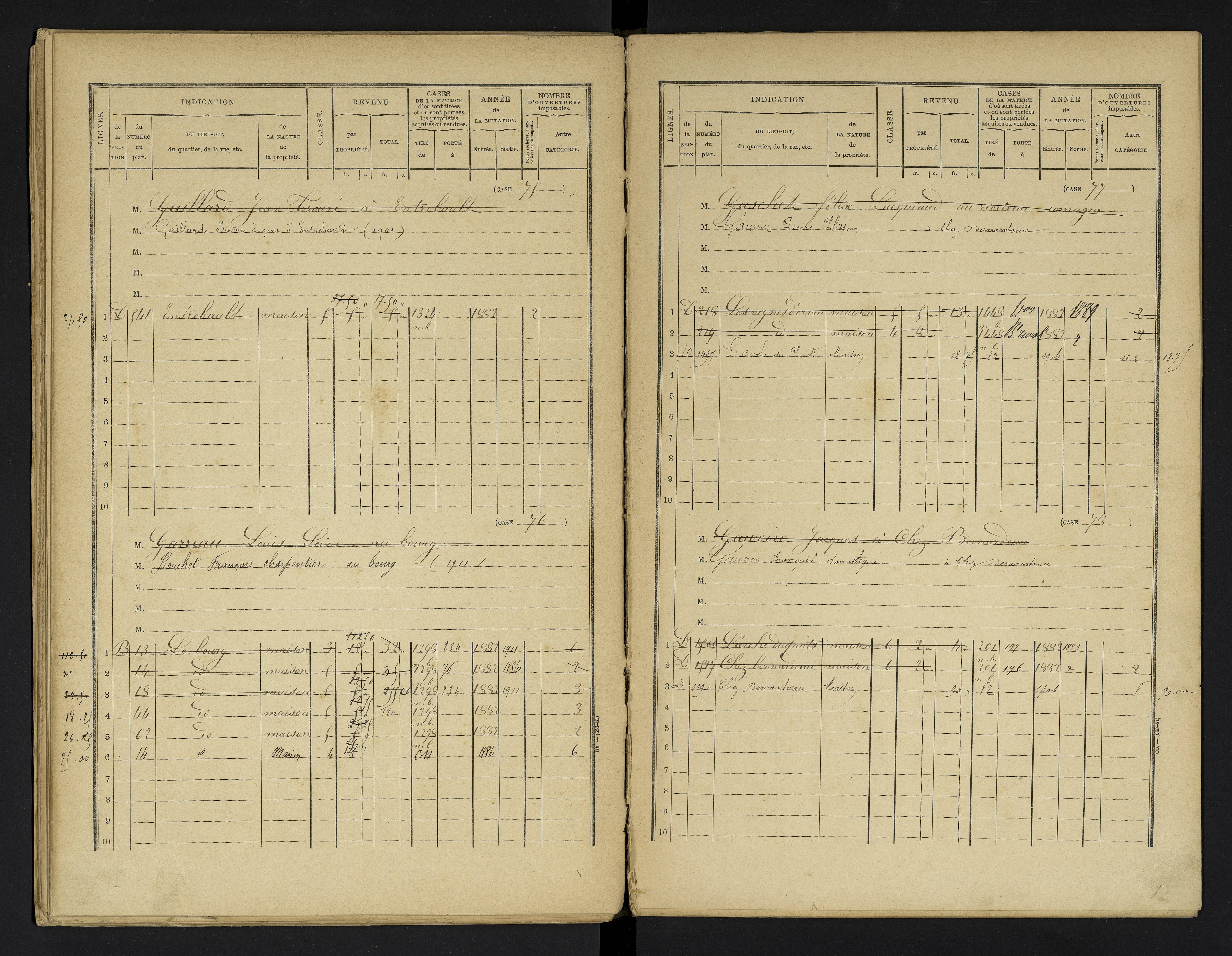 Champniers - FRAD086_cadastre Cases 1-271 