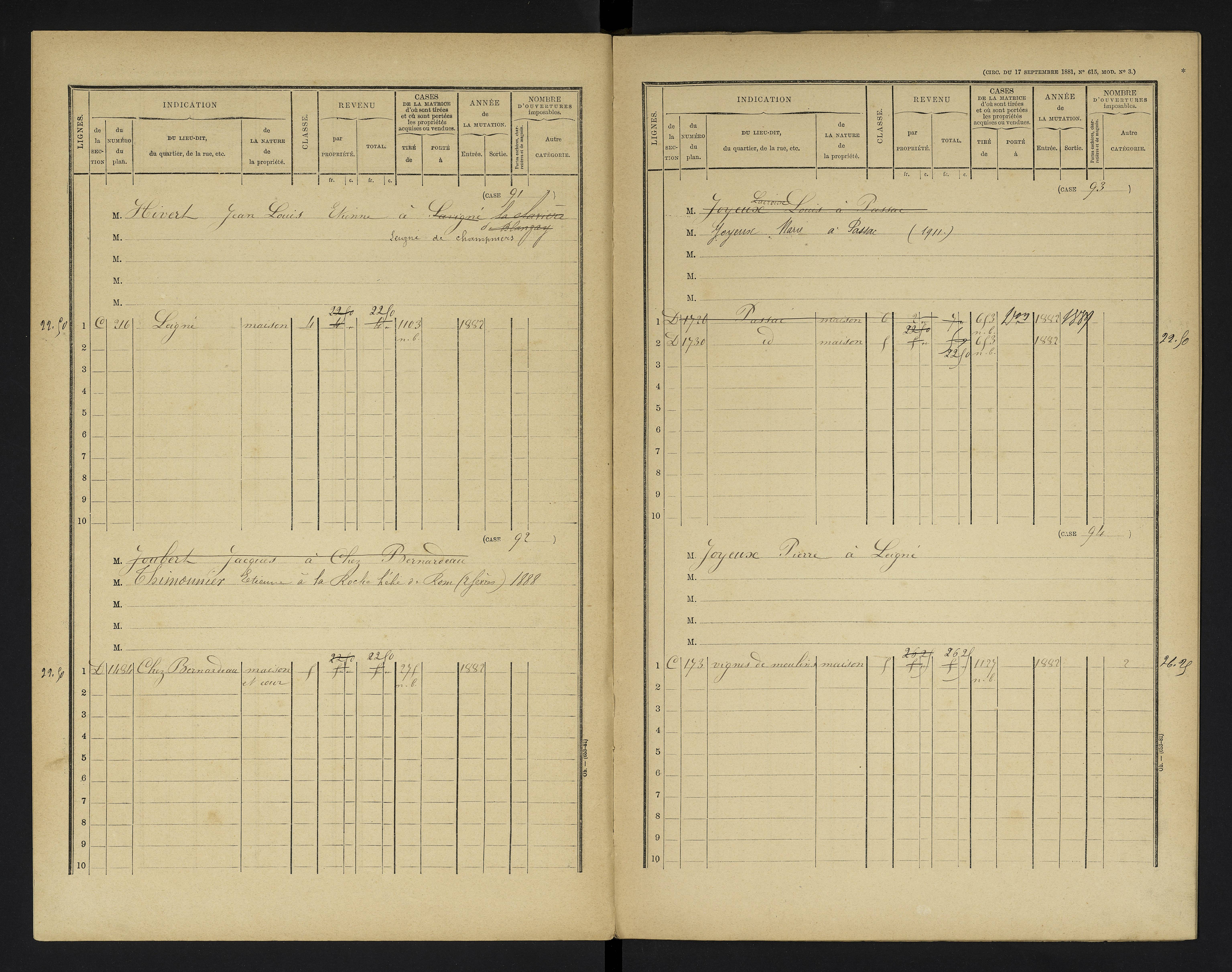 Champniers - FRAD086_cadastre Cases 1-271 