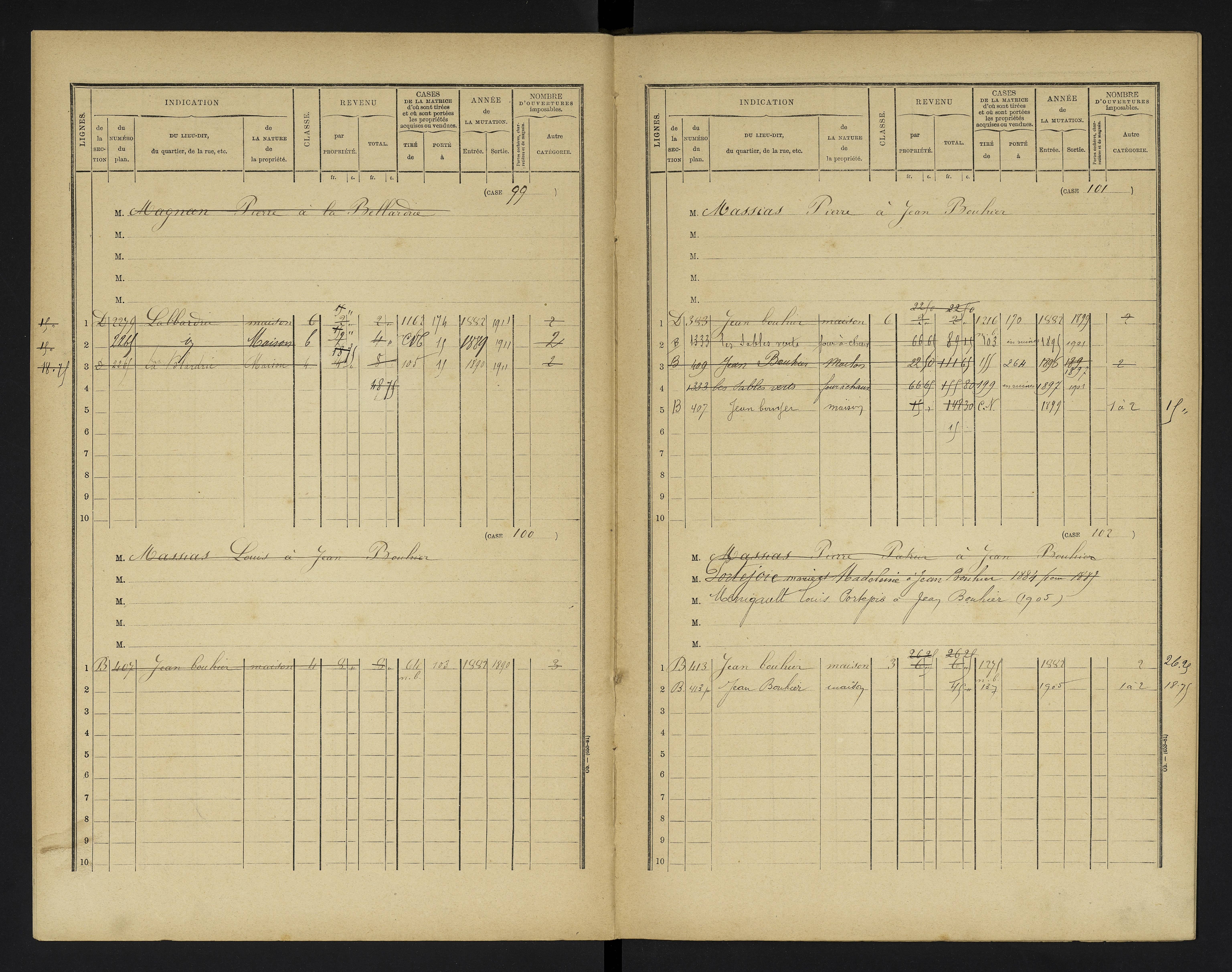 Champniers - FRAD086_cadastre Cases 1-271 