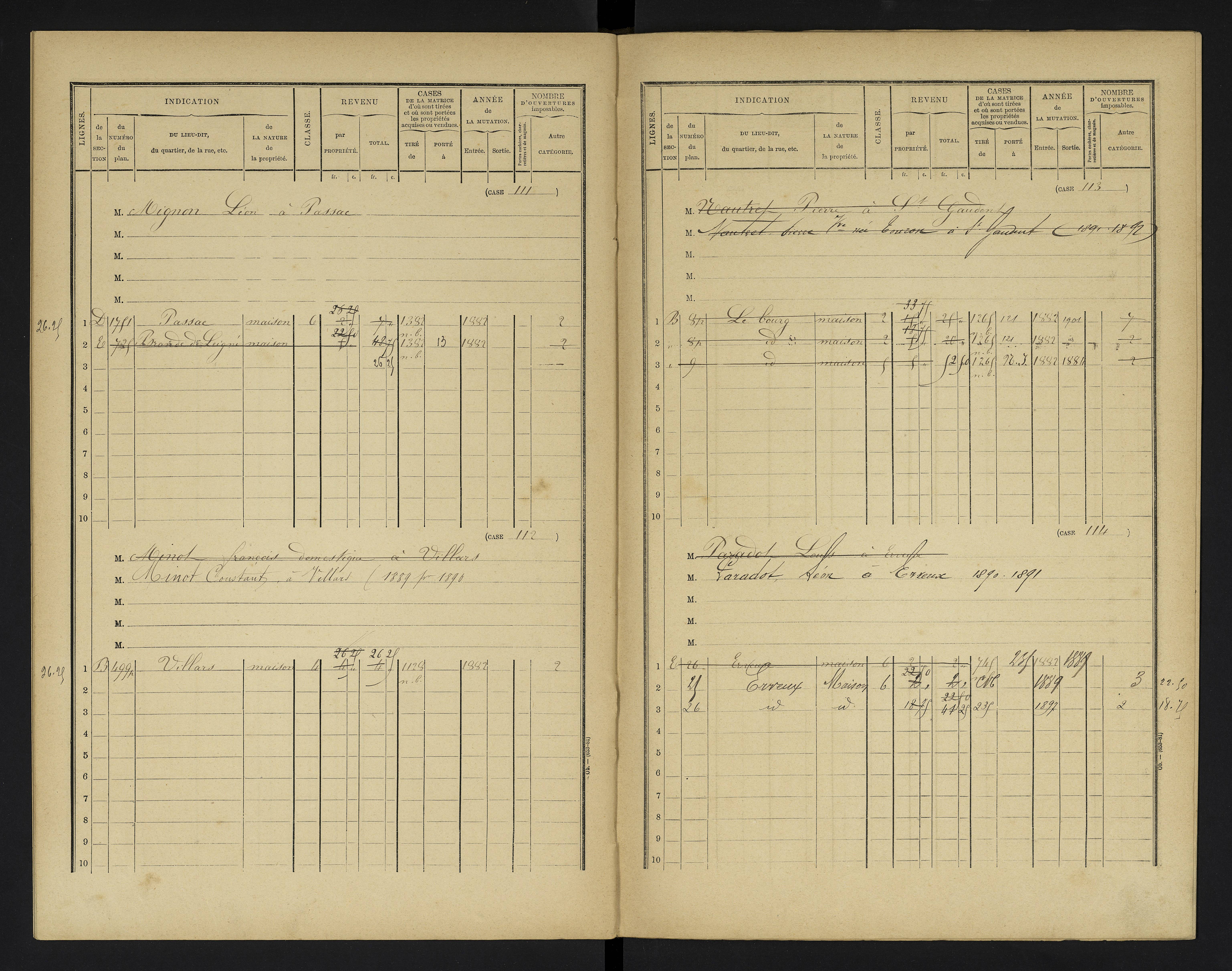 Champniers - FRAD086_cadastre Cases 1-271 