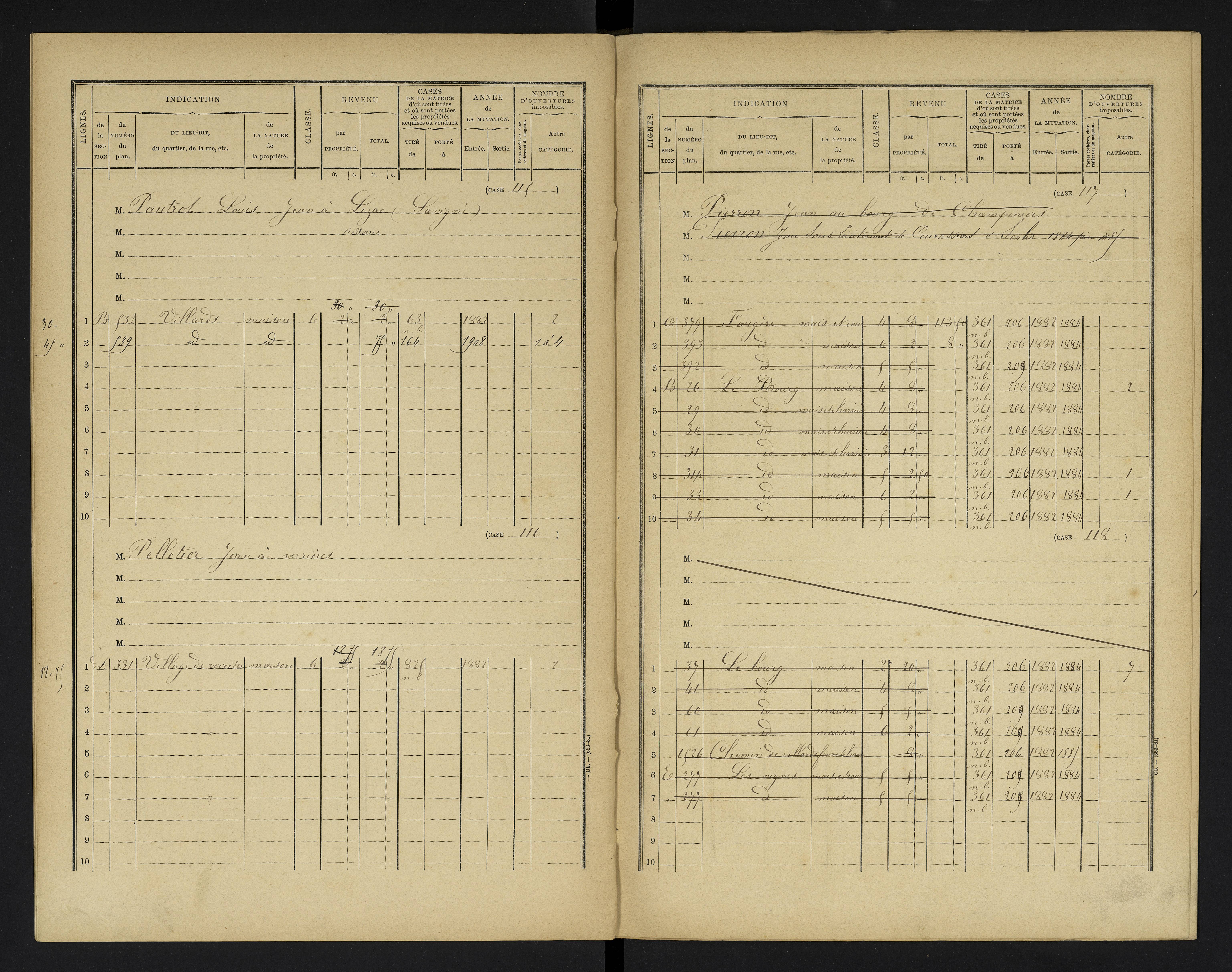 Champniers - FRAD086_cadastre Cases 1-271 