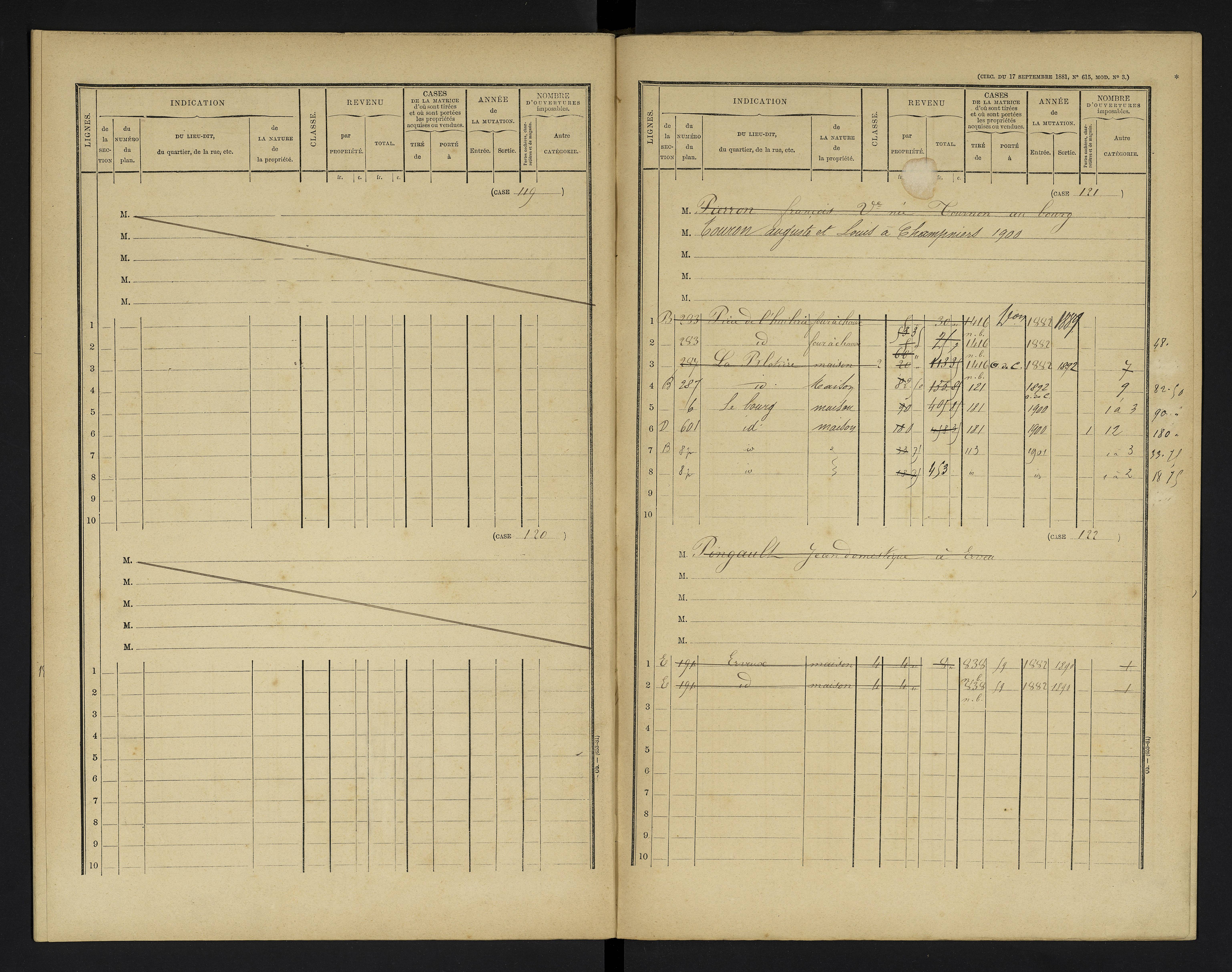 Champniers - FRAD086_cadastre Cases 1-271 