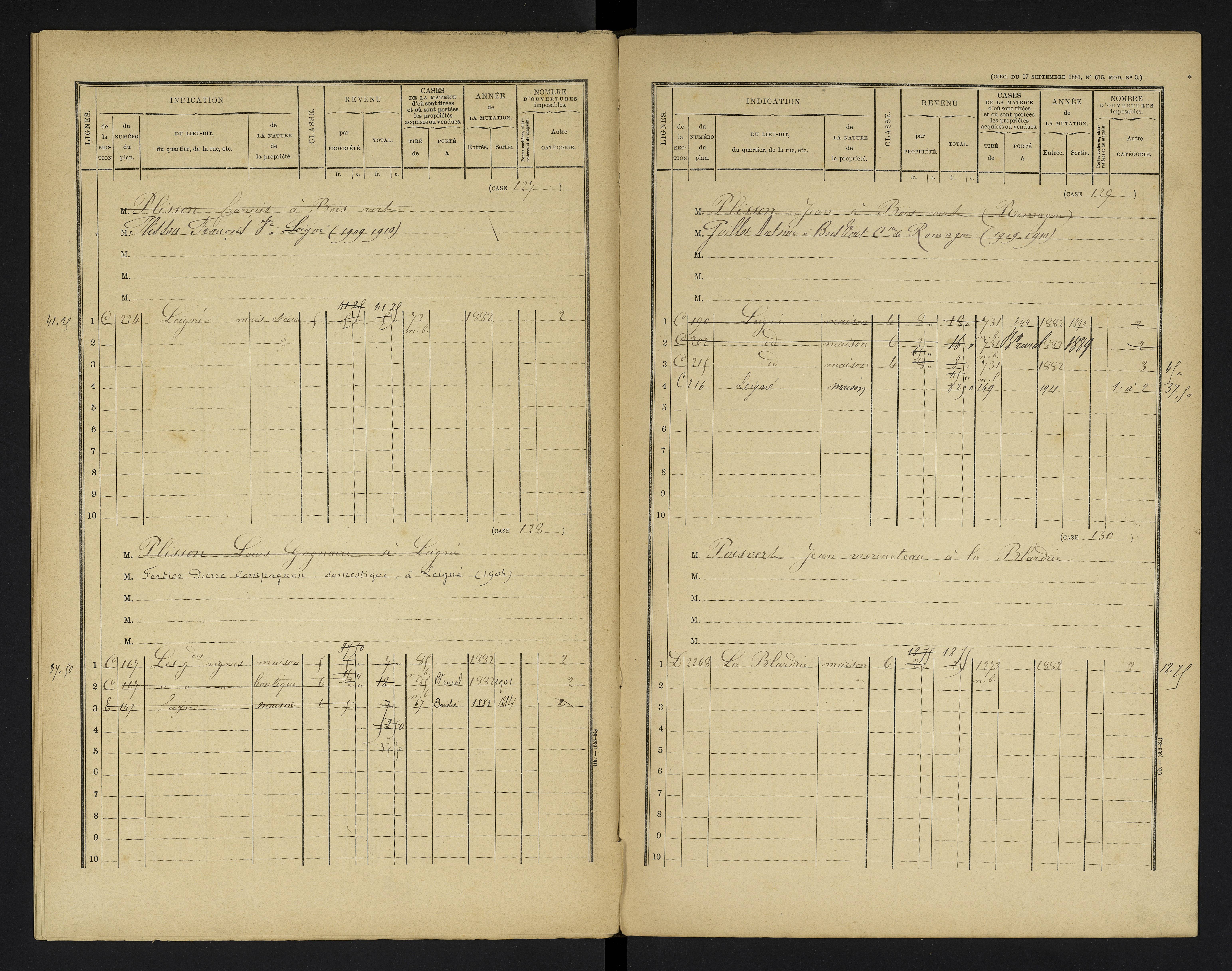 Champniers - FRAD086_cadastre Cases 1-271 