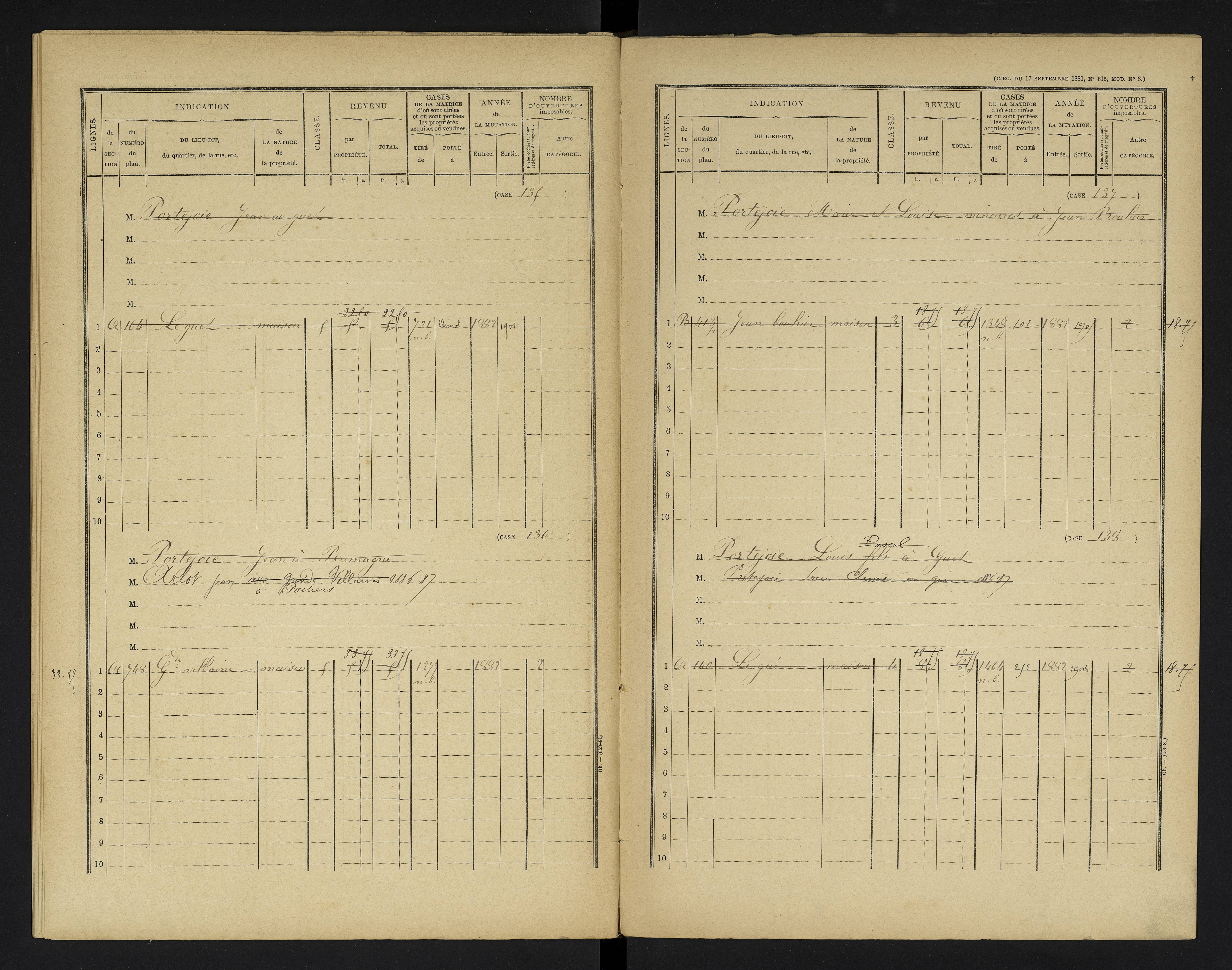 Champniers - FRAD086_cadastre Cases 1-271 