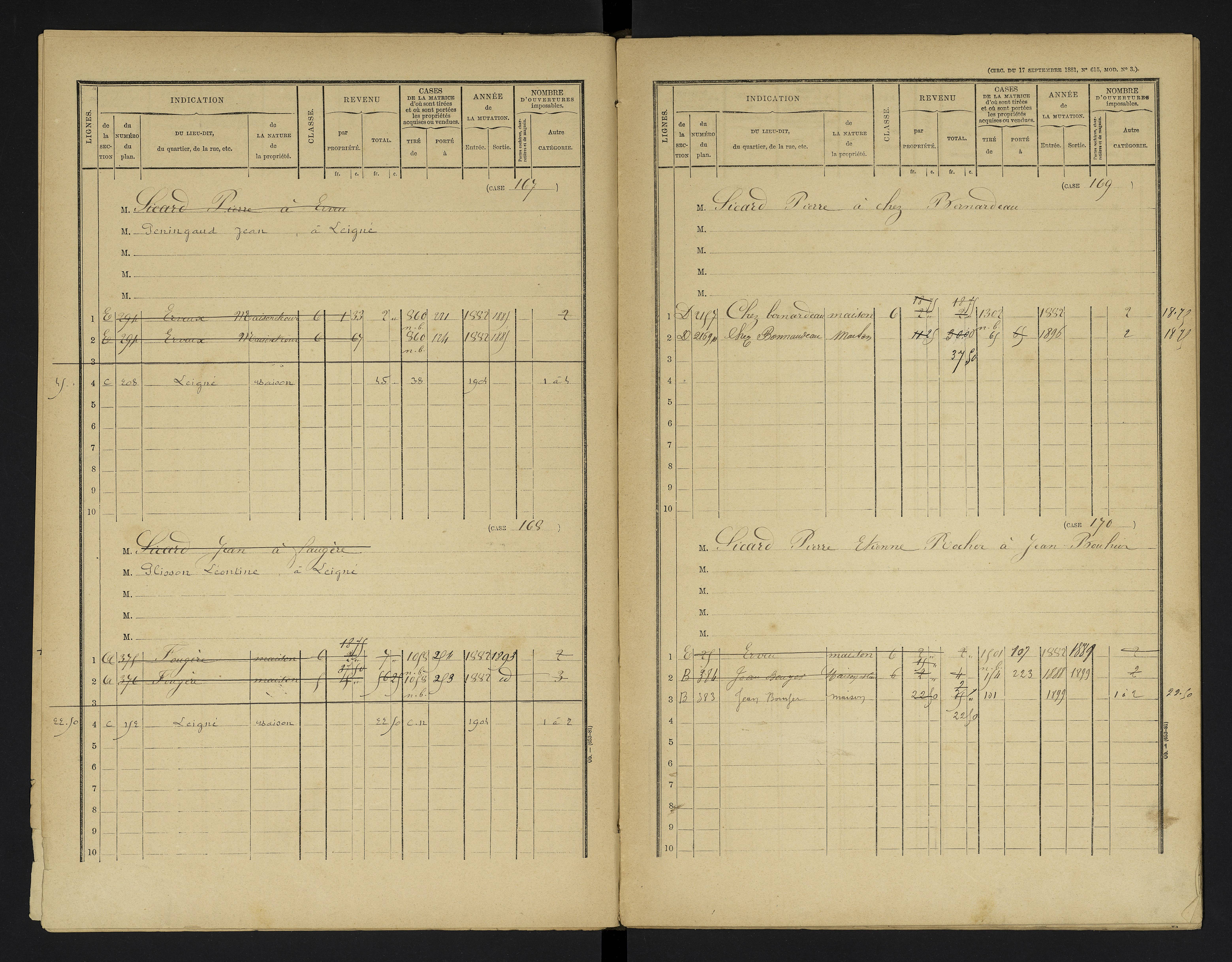 Champniers - FRAD086_cadastre Cases 1-271 