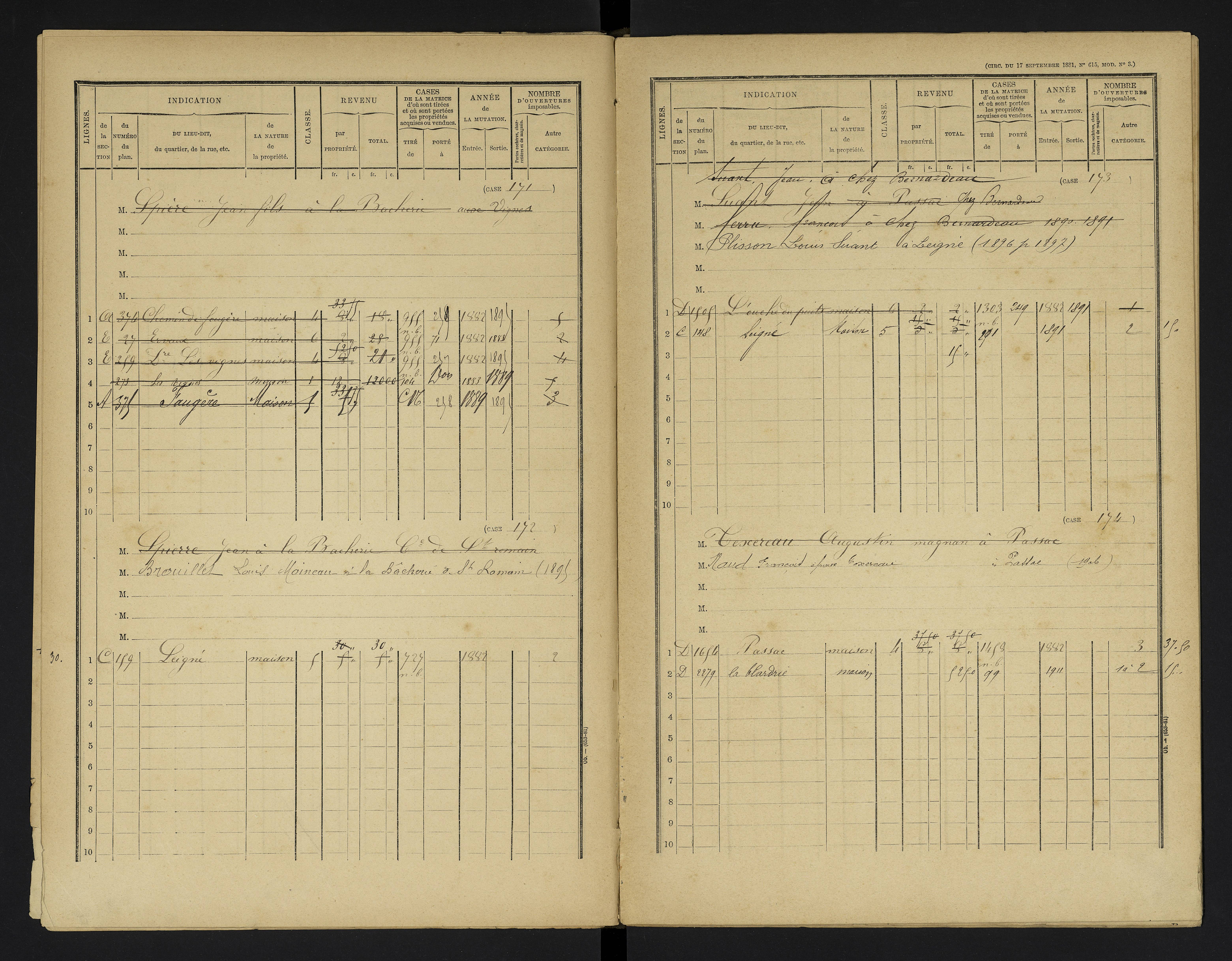 Champniers - FRAD086_cadastre Cases 1-271 
