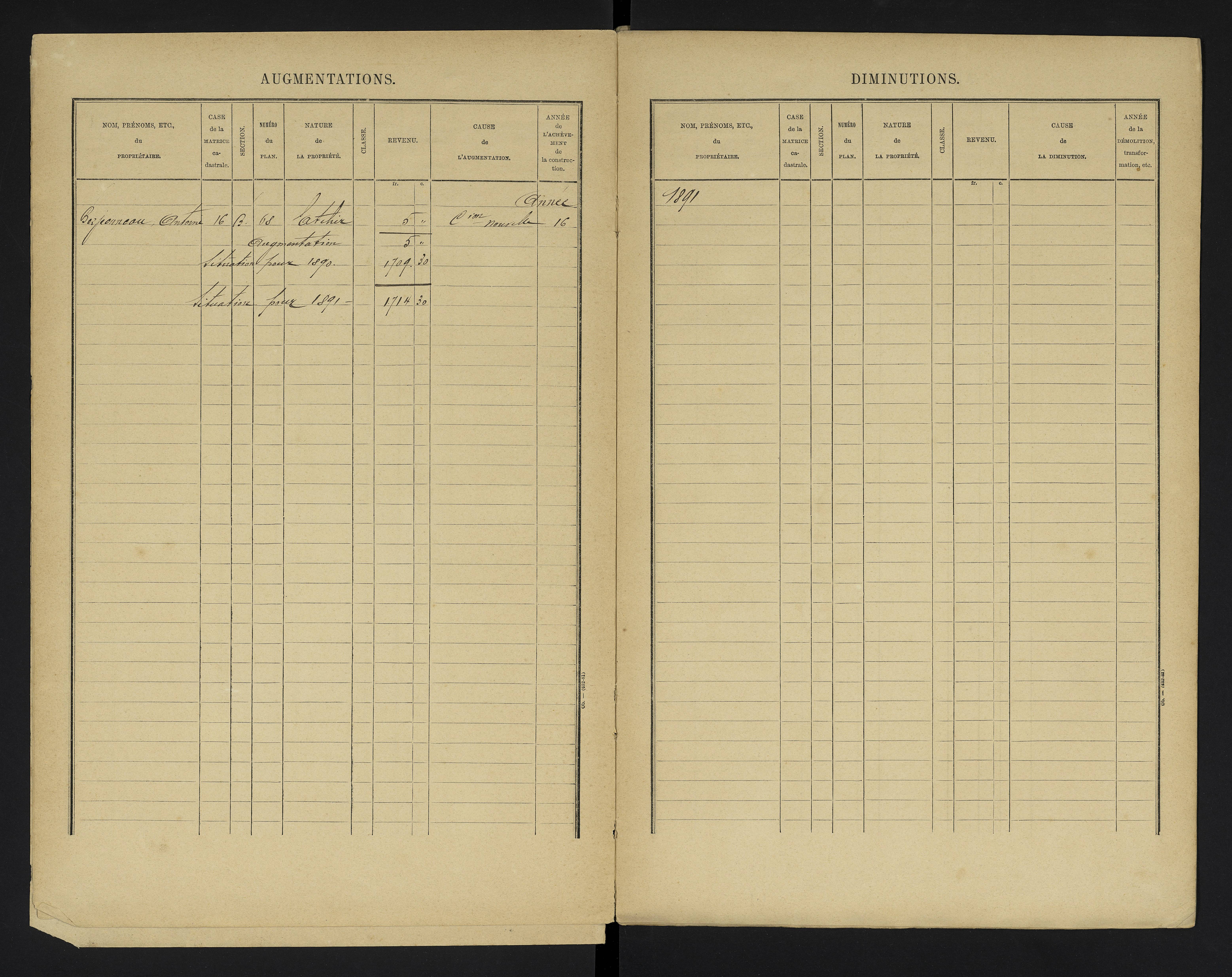 Champniers - FRAD086_cadastre Cases 1-271 