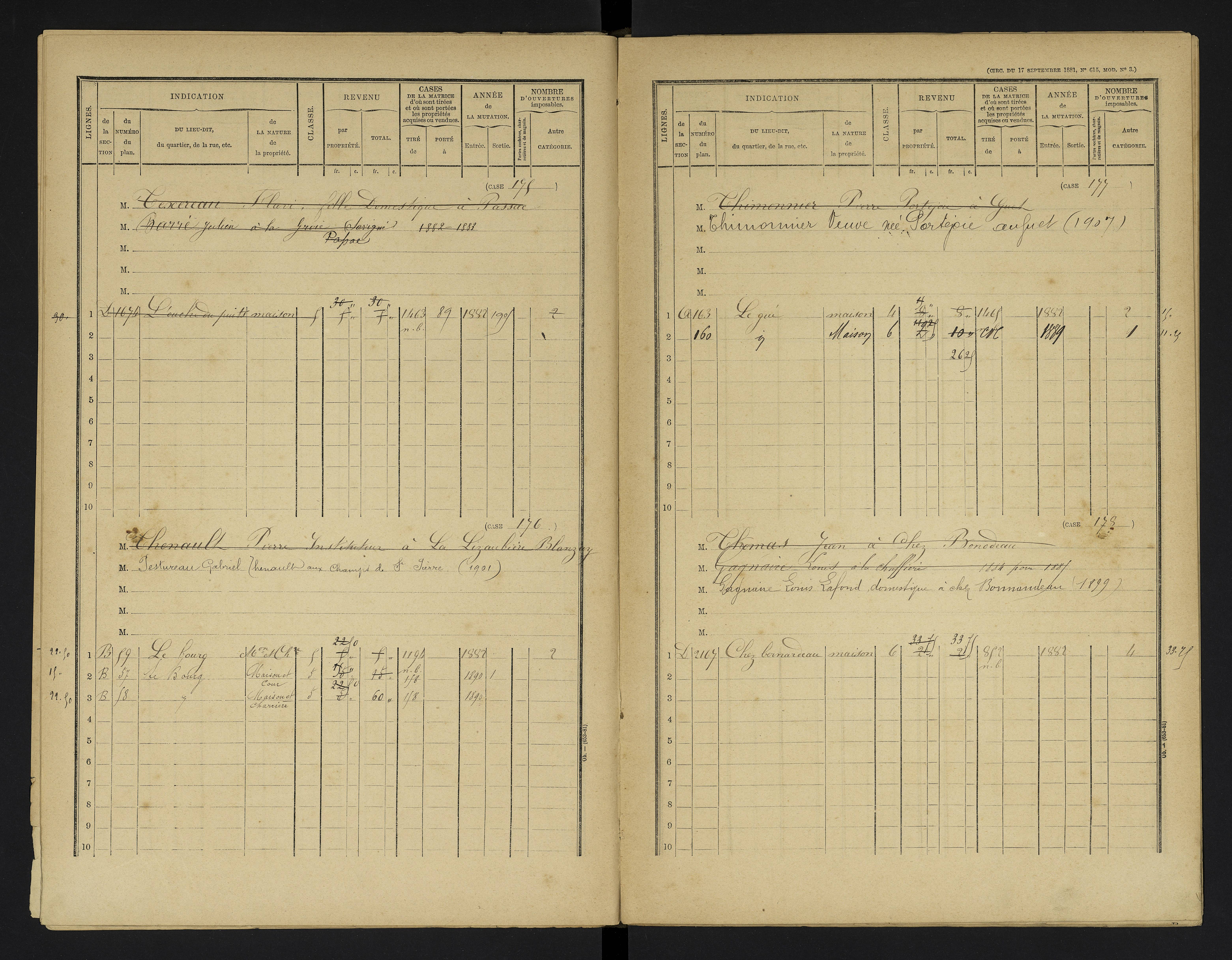 Champniers - FRAD086_cadastre Cases 1-271 