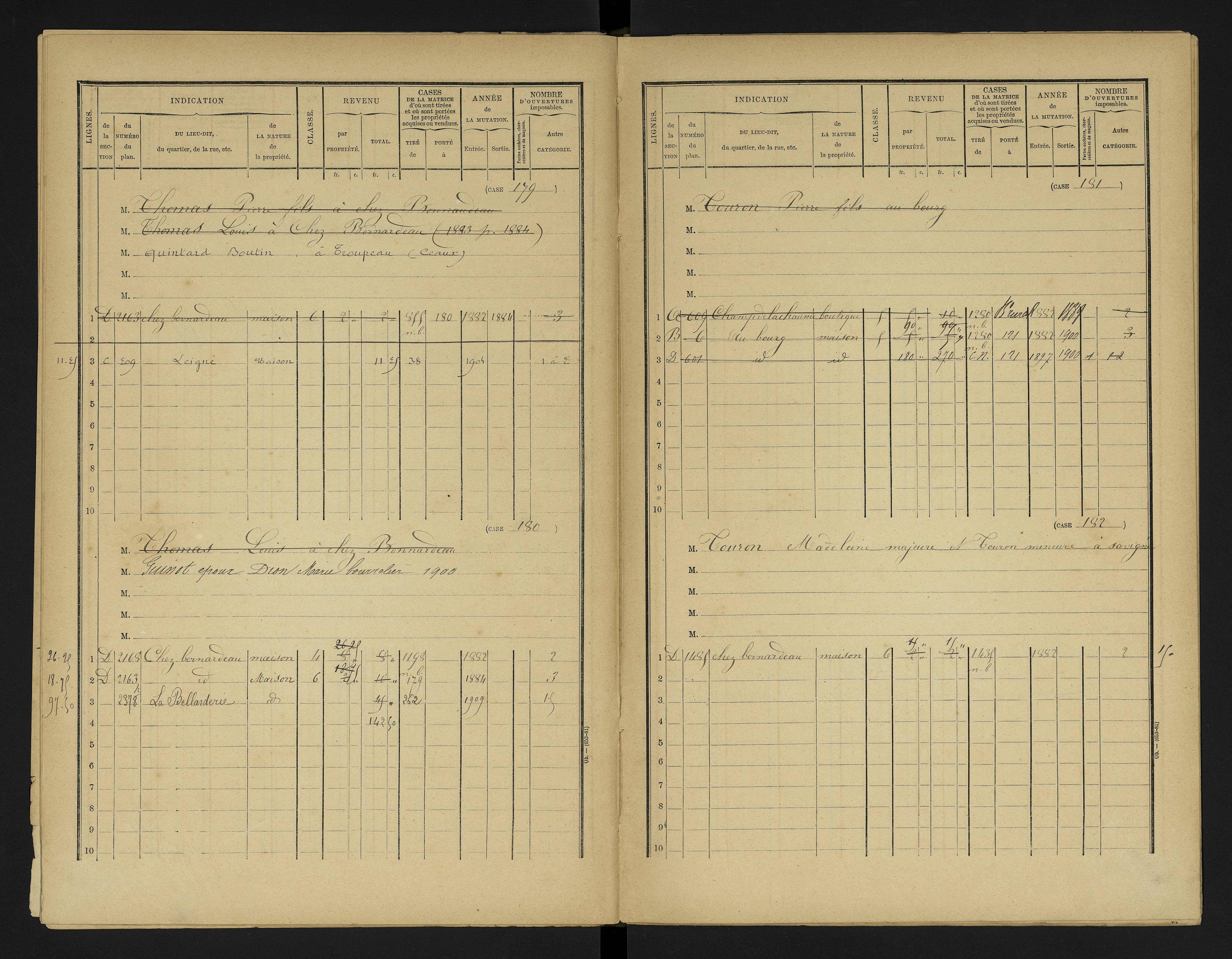 Champniers - FRAD086_cadastre Cases 1-271 