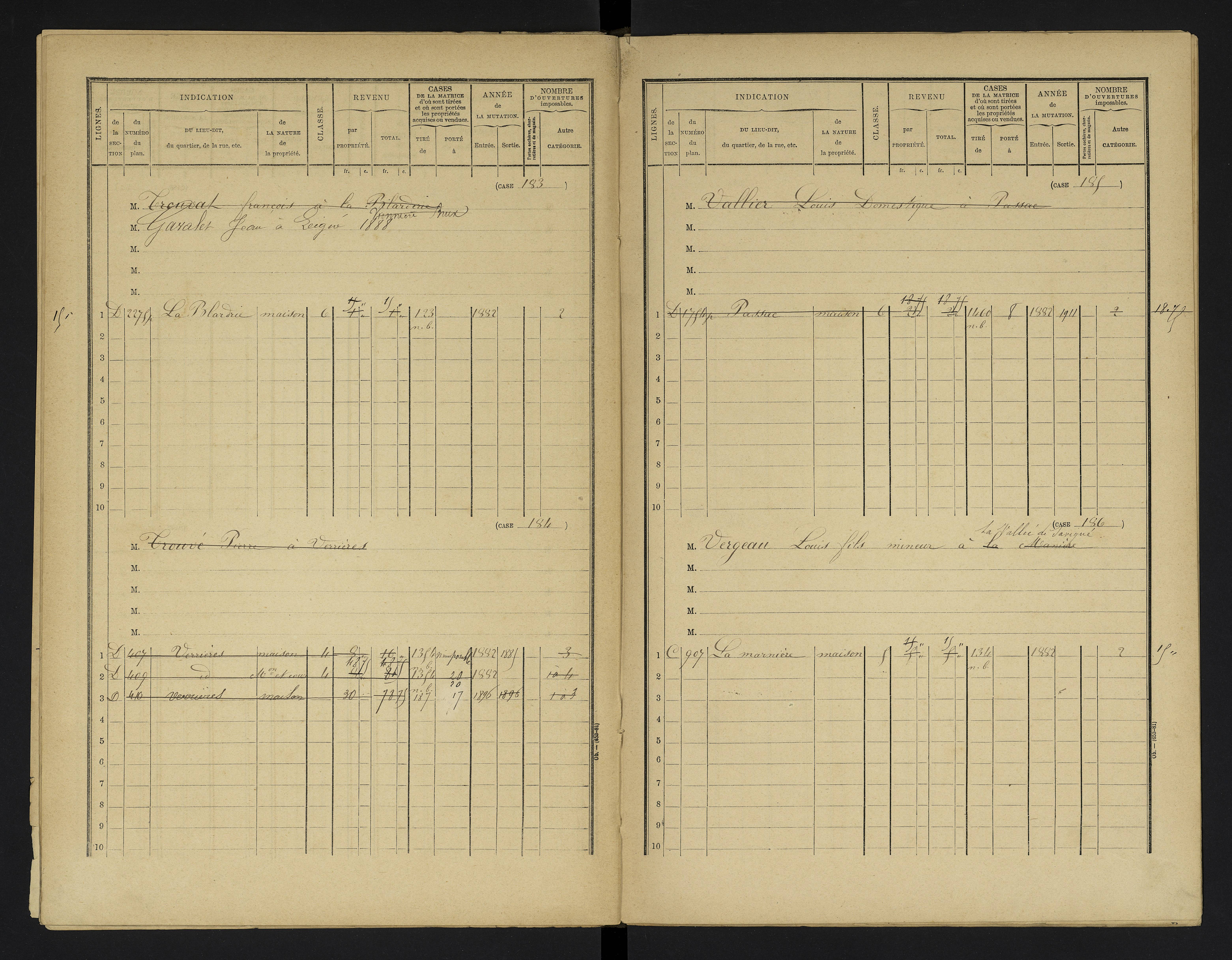 Champniers - FRAD086_cadastre Cases 1-271 