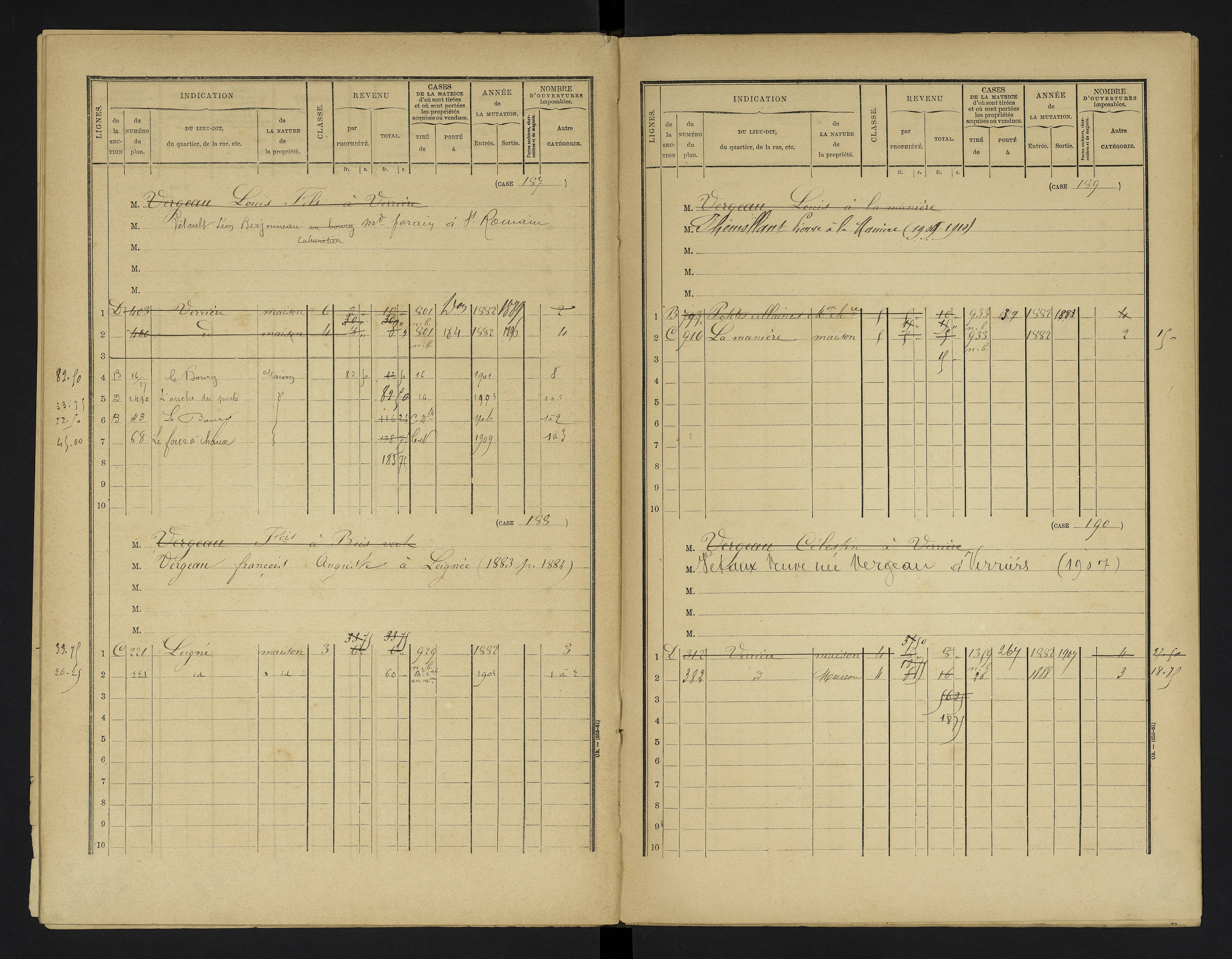Champniers - FRAD086_cadastre Cases 1-271 
