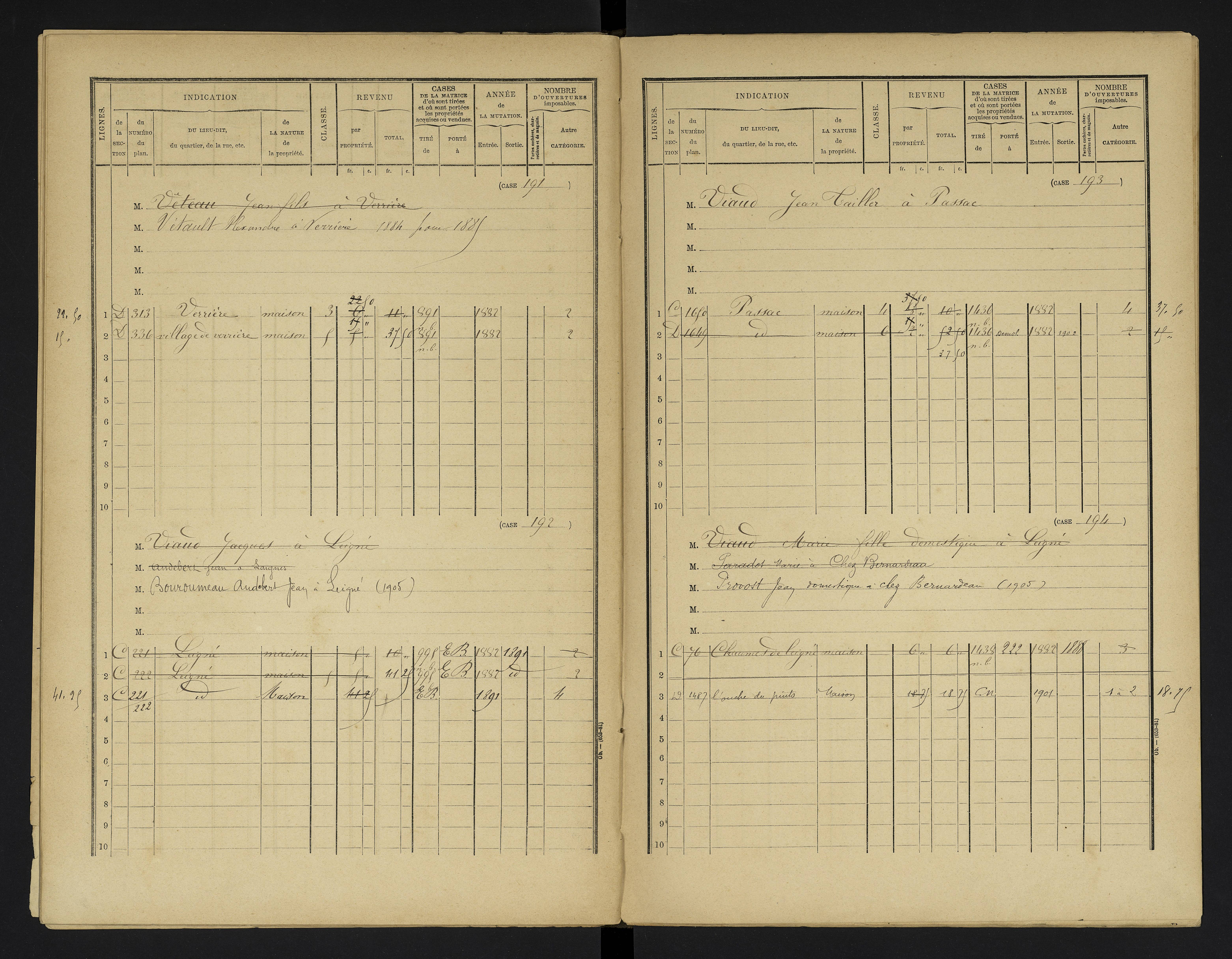 Champniers - FRAD086_cadastre Cases 1-271 