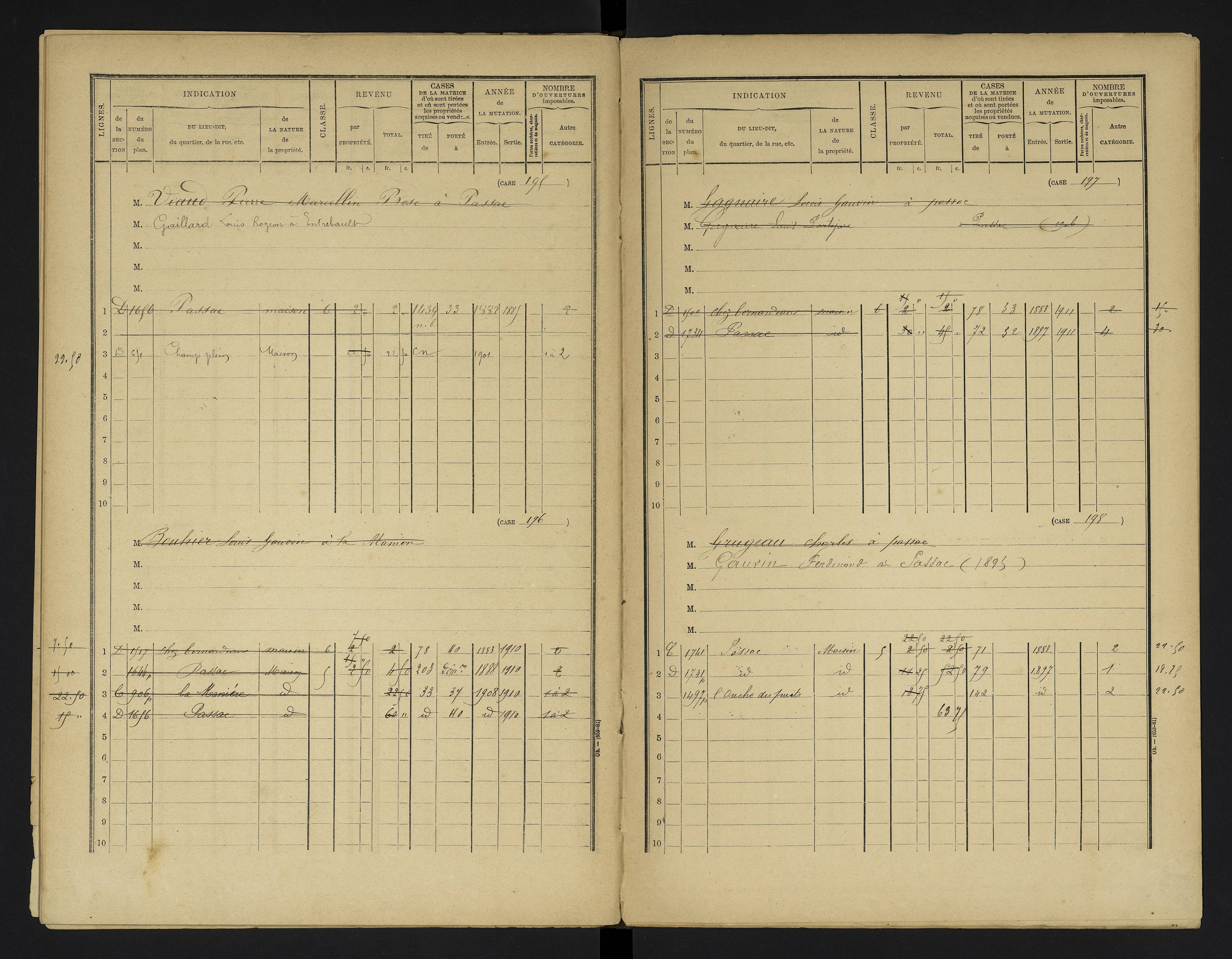 Champniers - FRAD086_cadastre Cases 1-271 