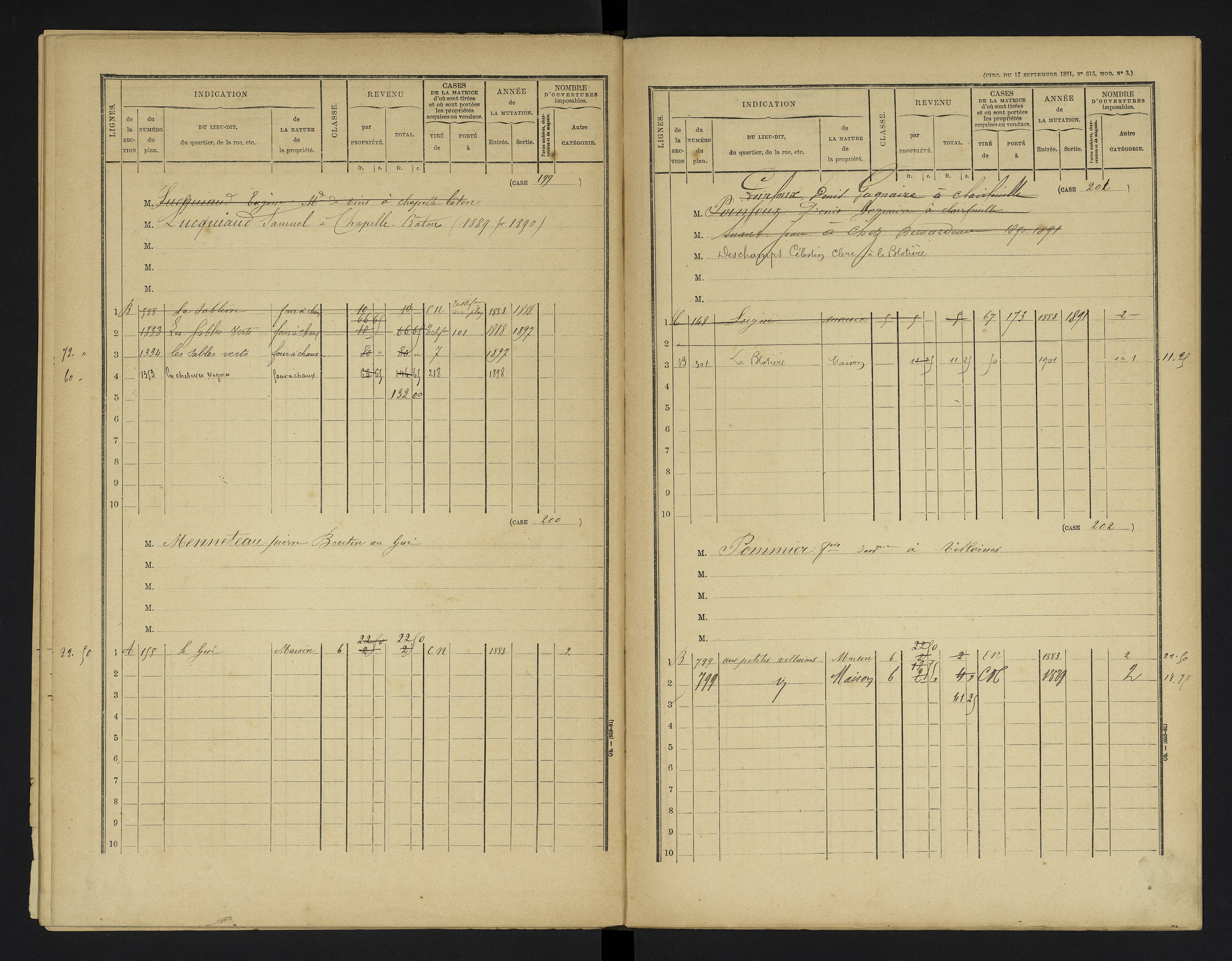 Champniers - FRAD086_cadastre Cases 1-271 