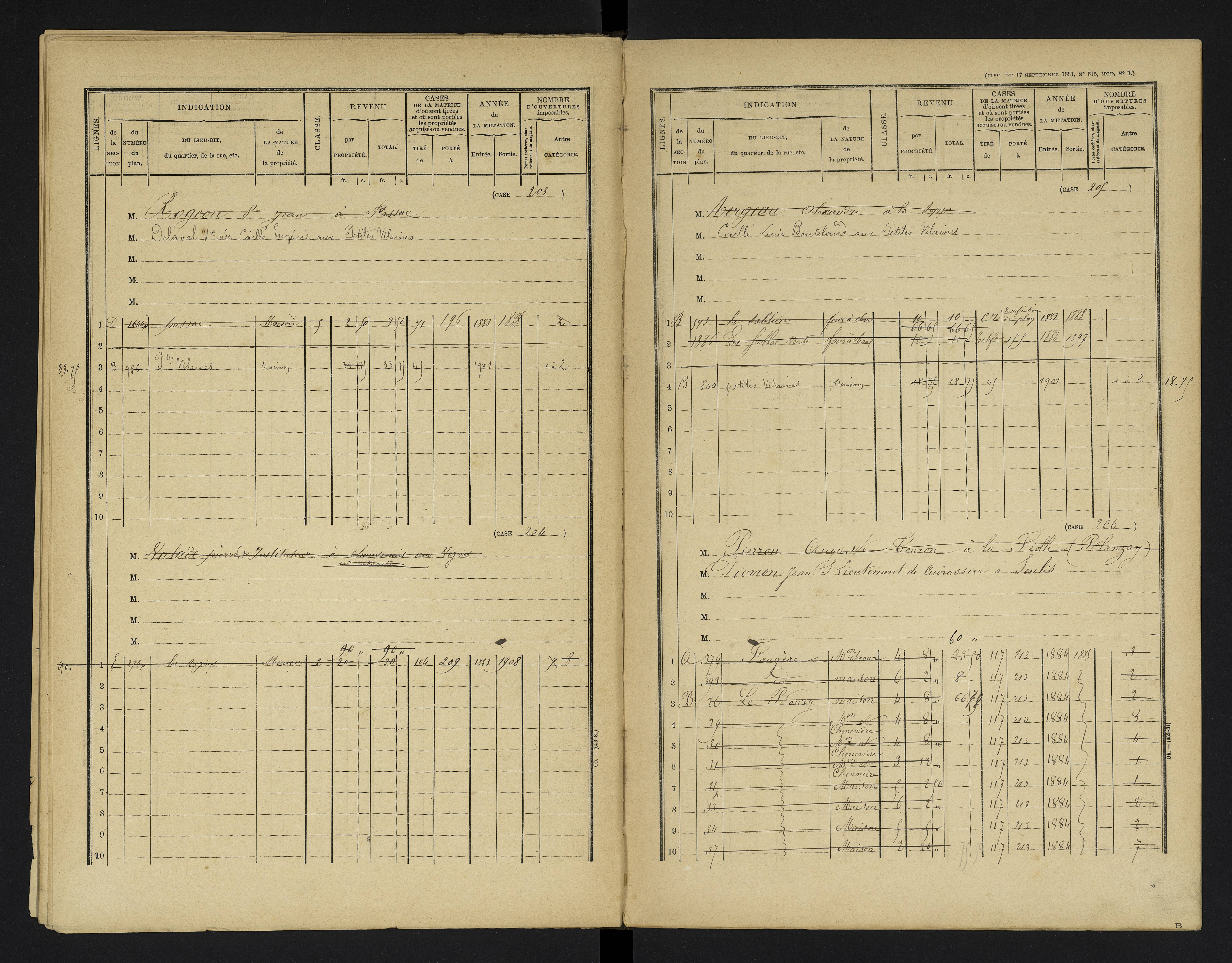 Champniers - FRAD086_cadastre Cases 1-271 