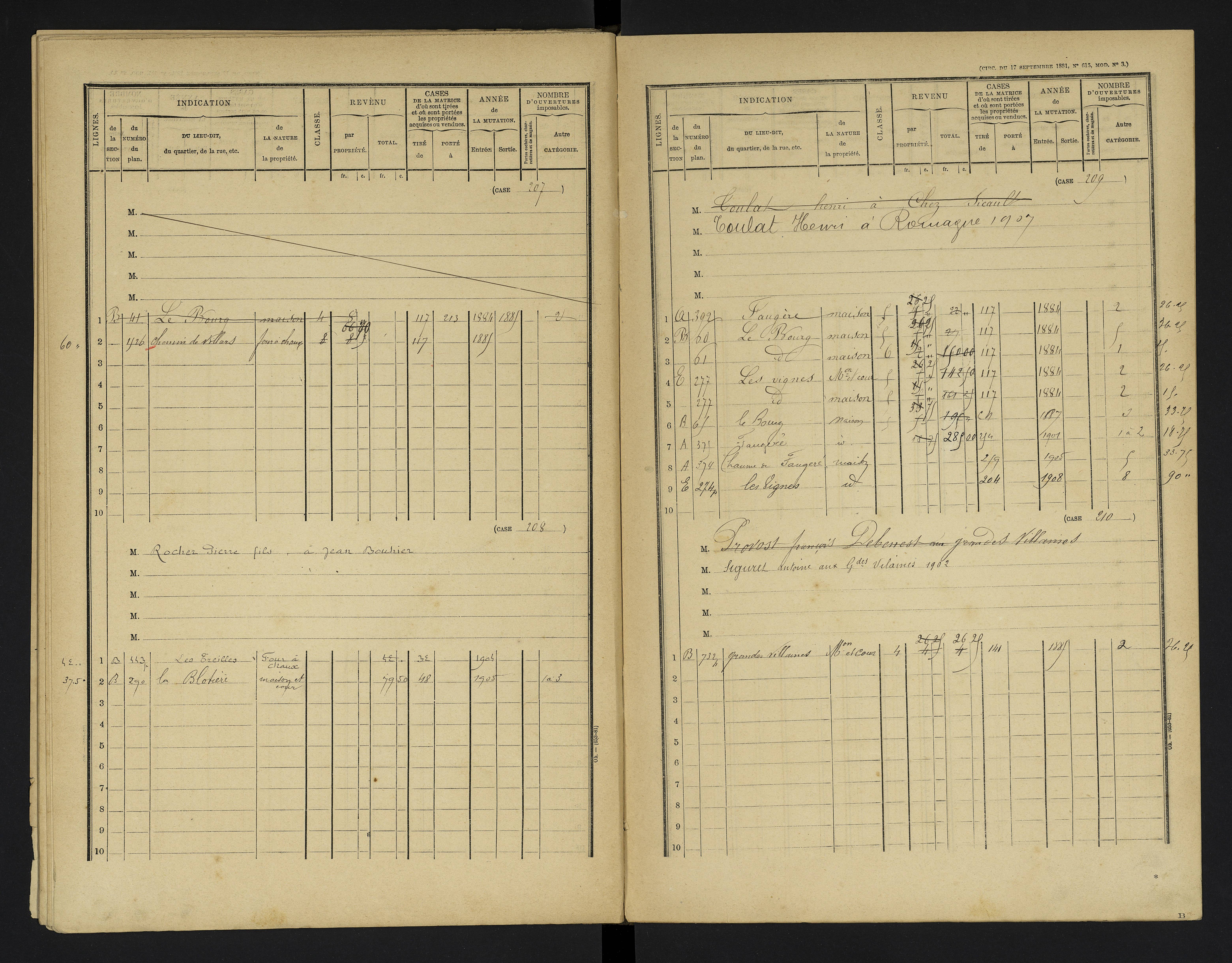 Champniers - FRAD086_cadastre Cases 1-271 