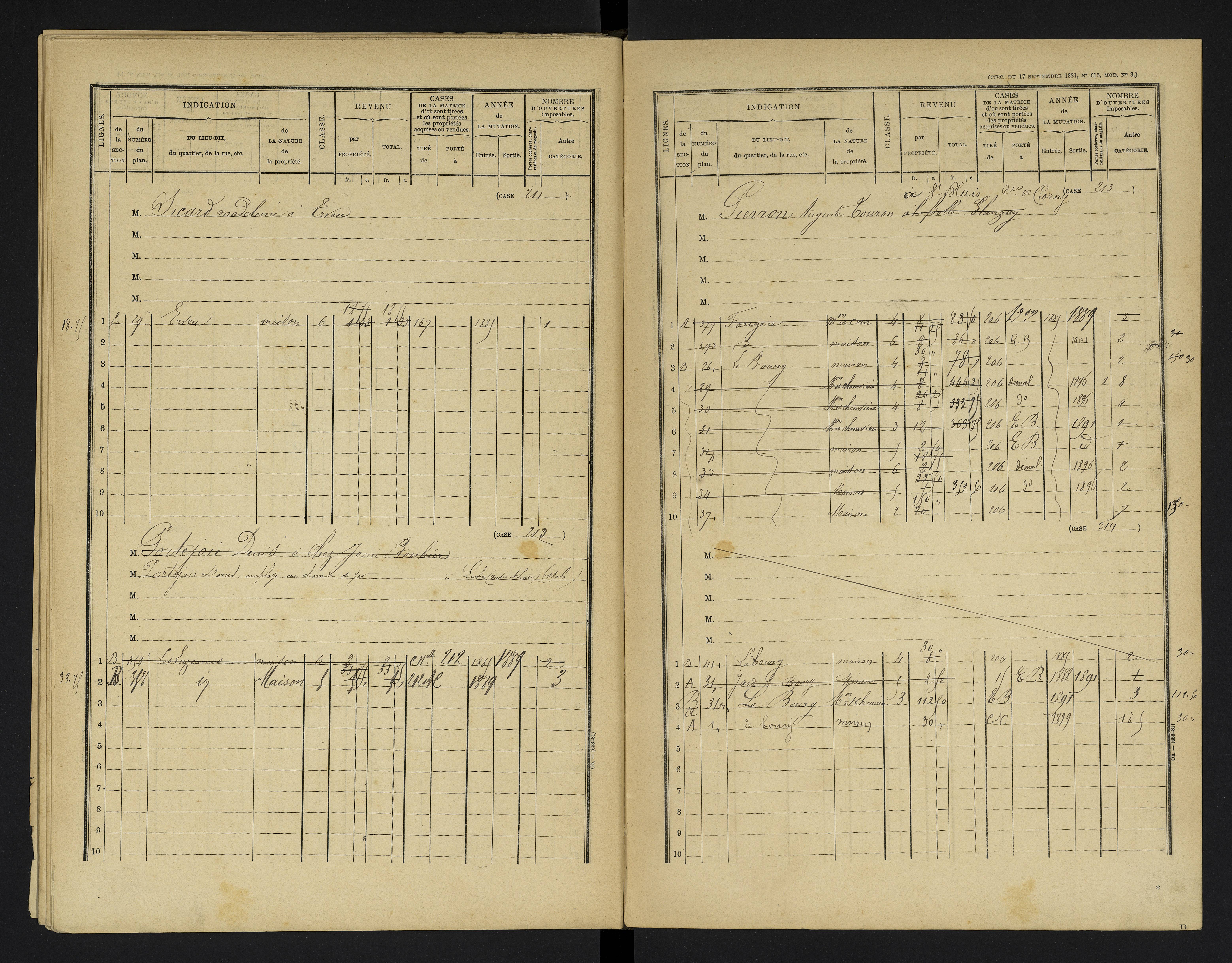 Champniers - FRAD086_cadastre Cases 1-271 