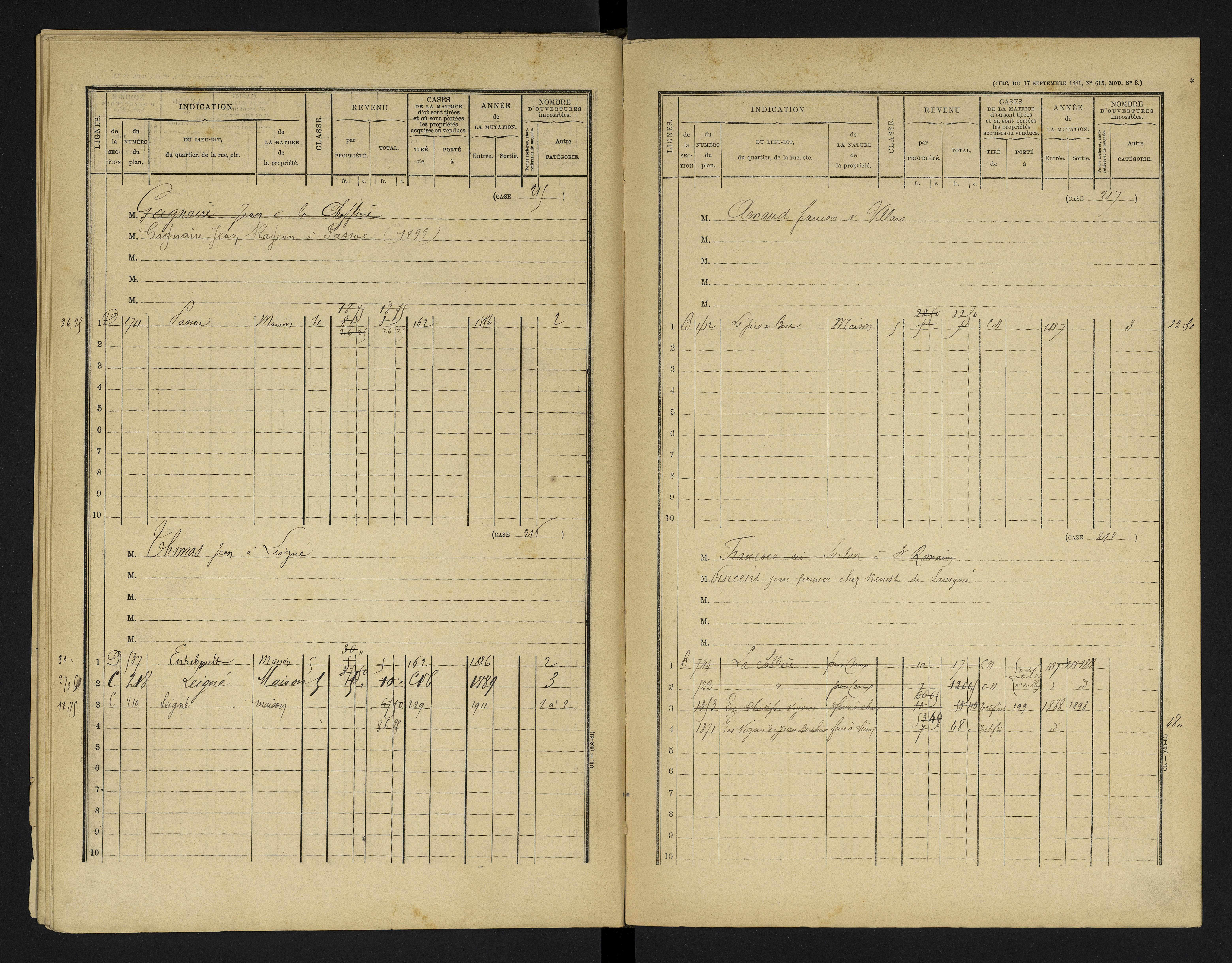 Champniers - FRAD086_cadastre Cases 1-271 
