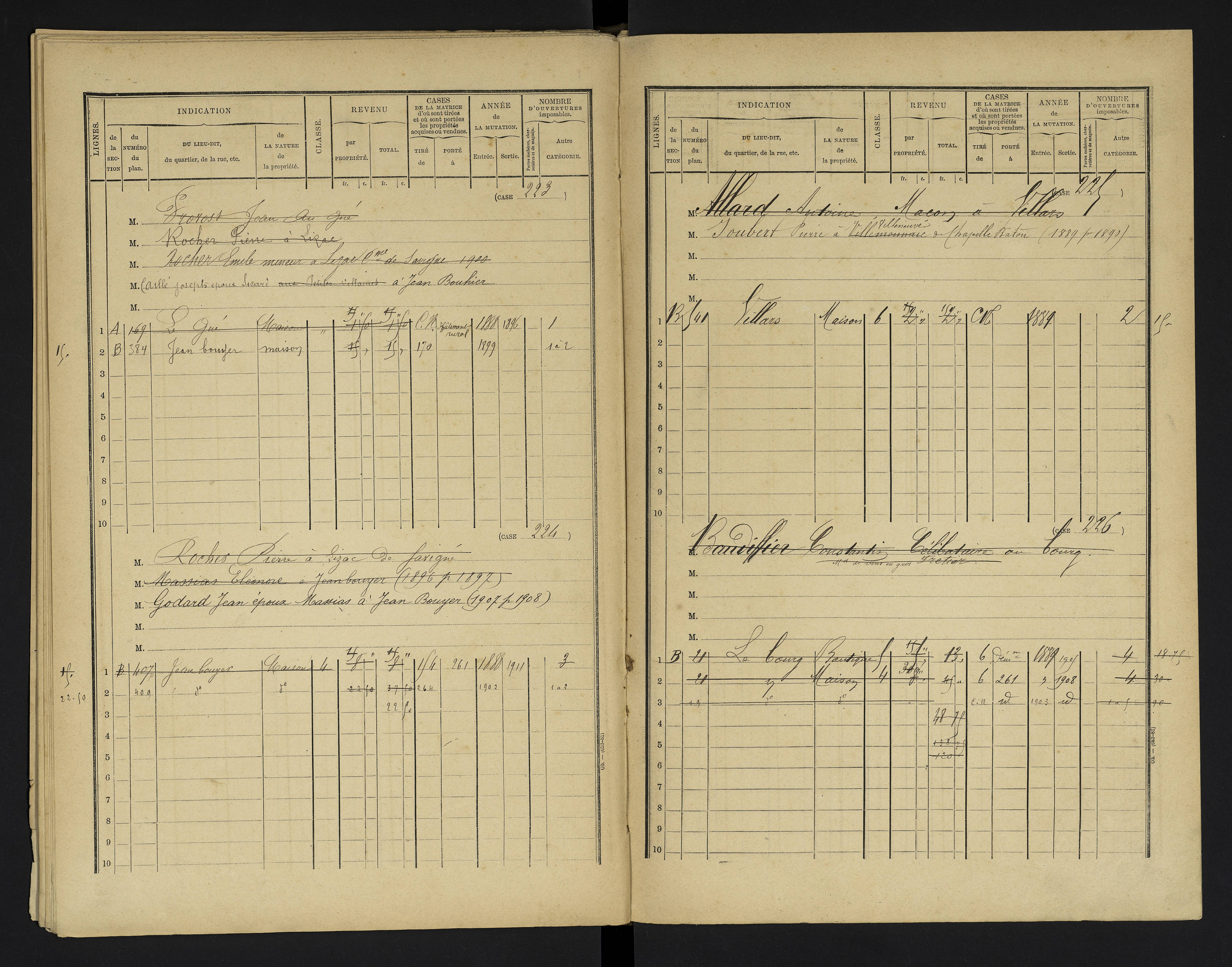 Champniers - FRAD086_cadastre Cases 1-271 
