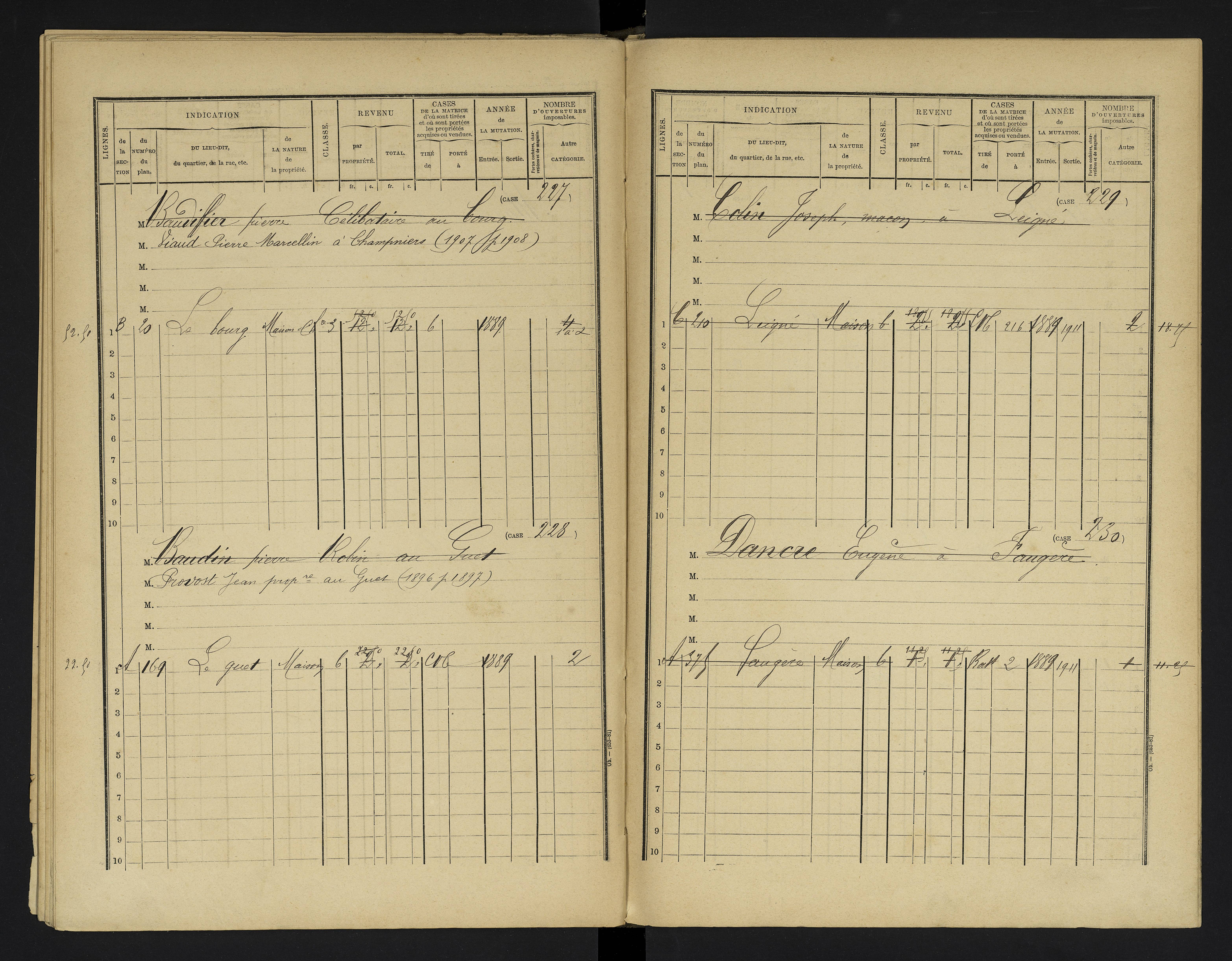 Champniers - FRAD086_cadastre Cases 1-271 