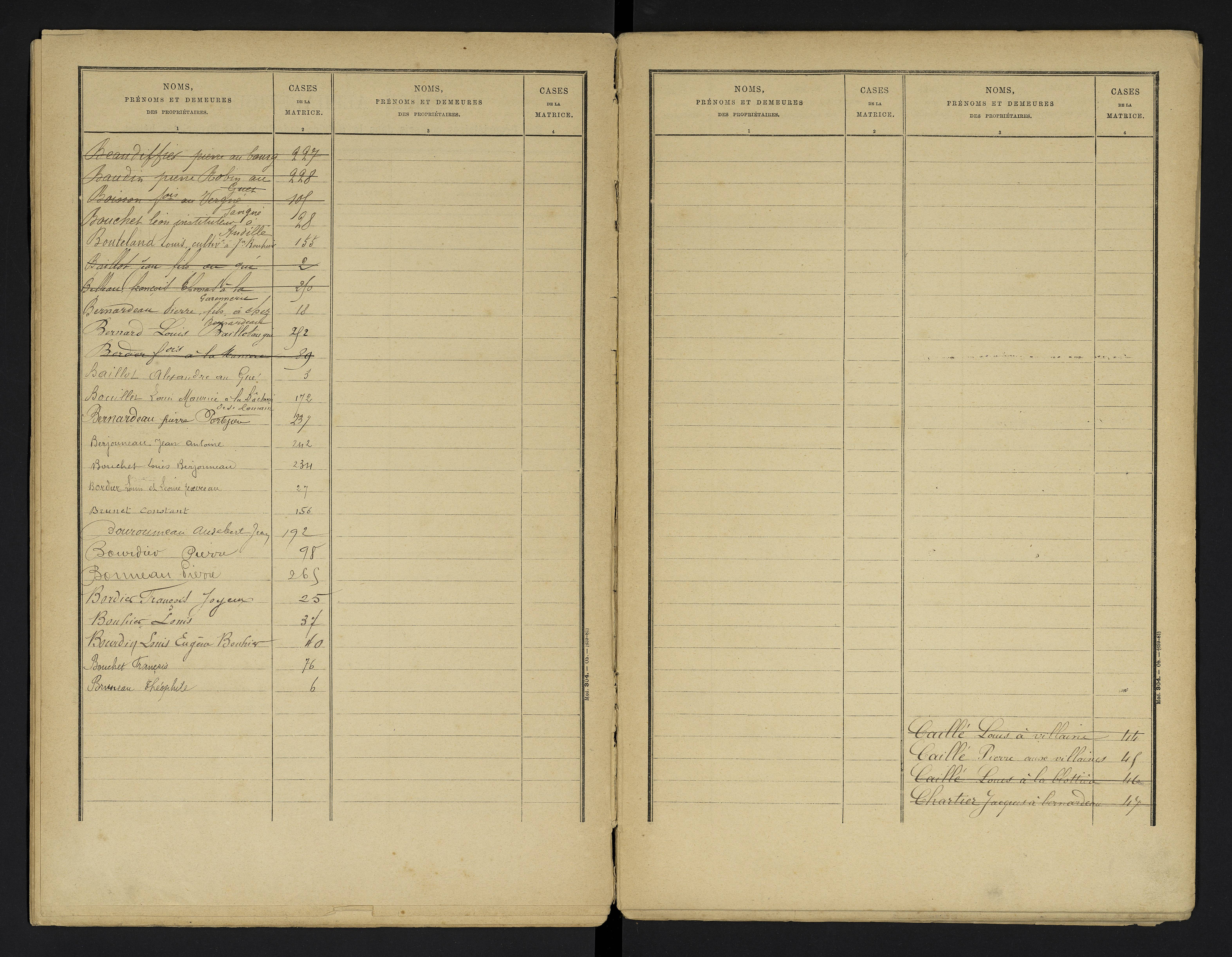 Champniers - FRAD086_cadastre Cases 1-271 