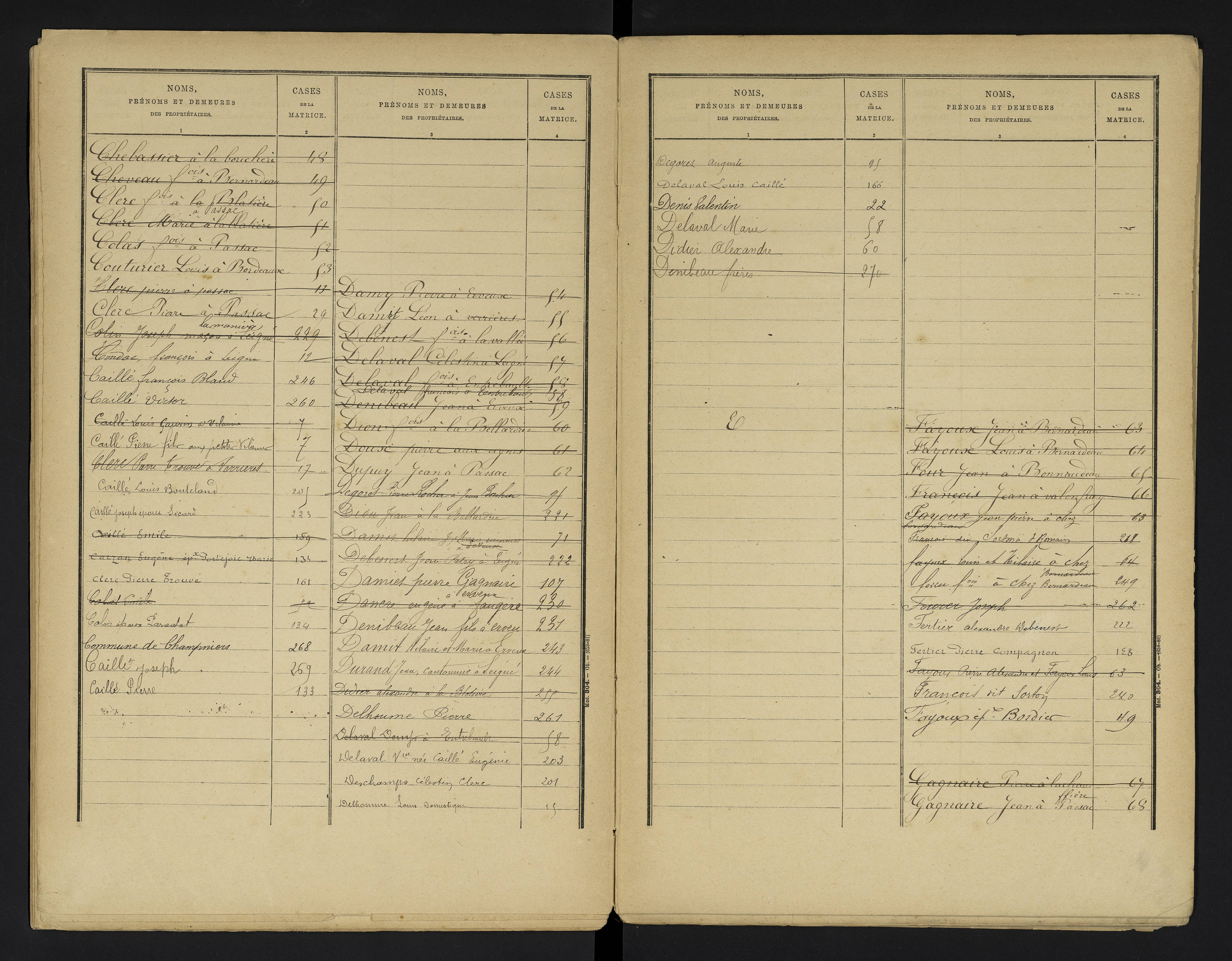 Champniers - FRAD086_cadastre Cases 1-271 