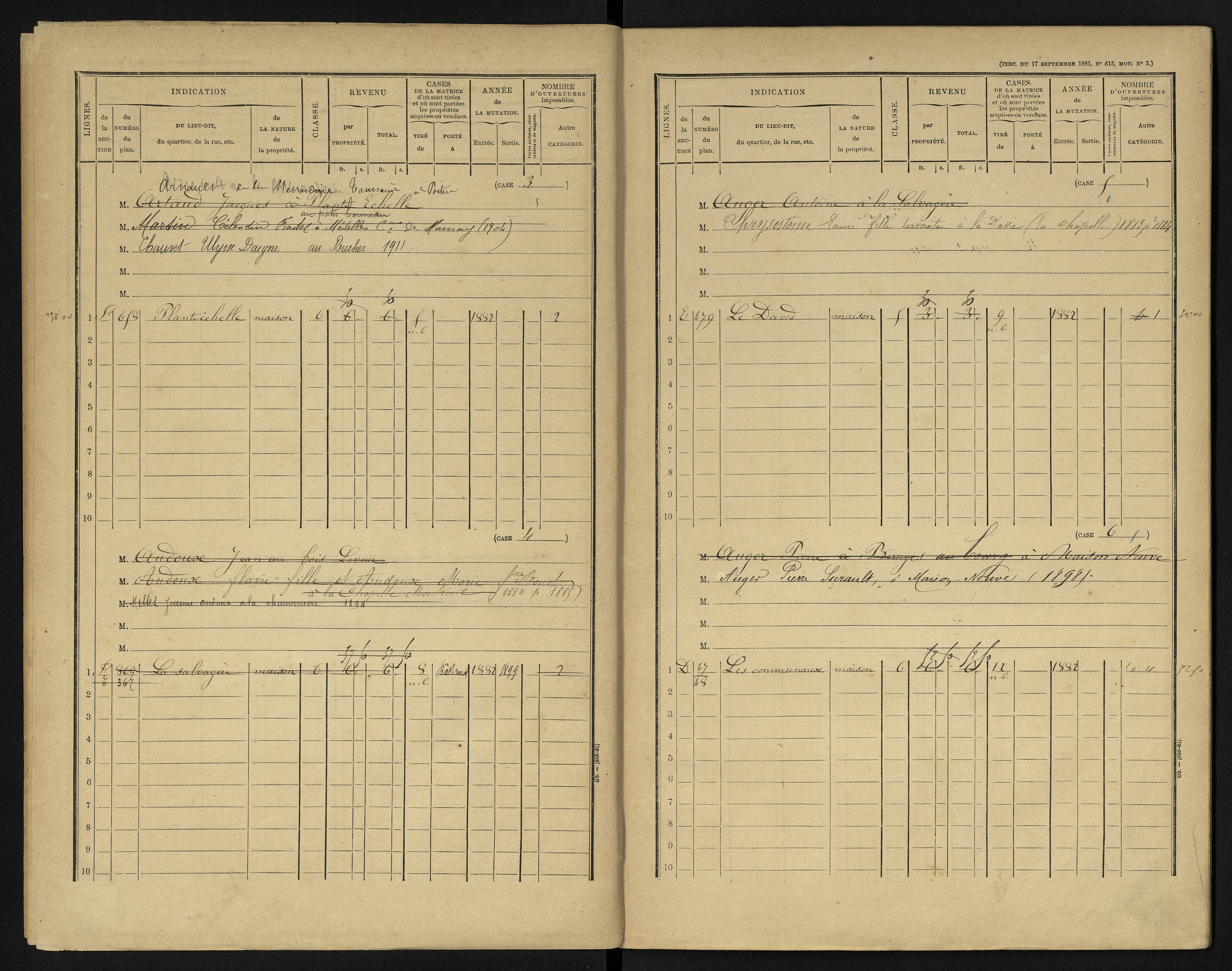 La Chapelle-Montreuil - FRAD086_cadastre Cases 1-263 