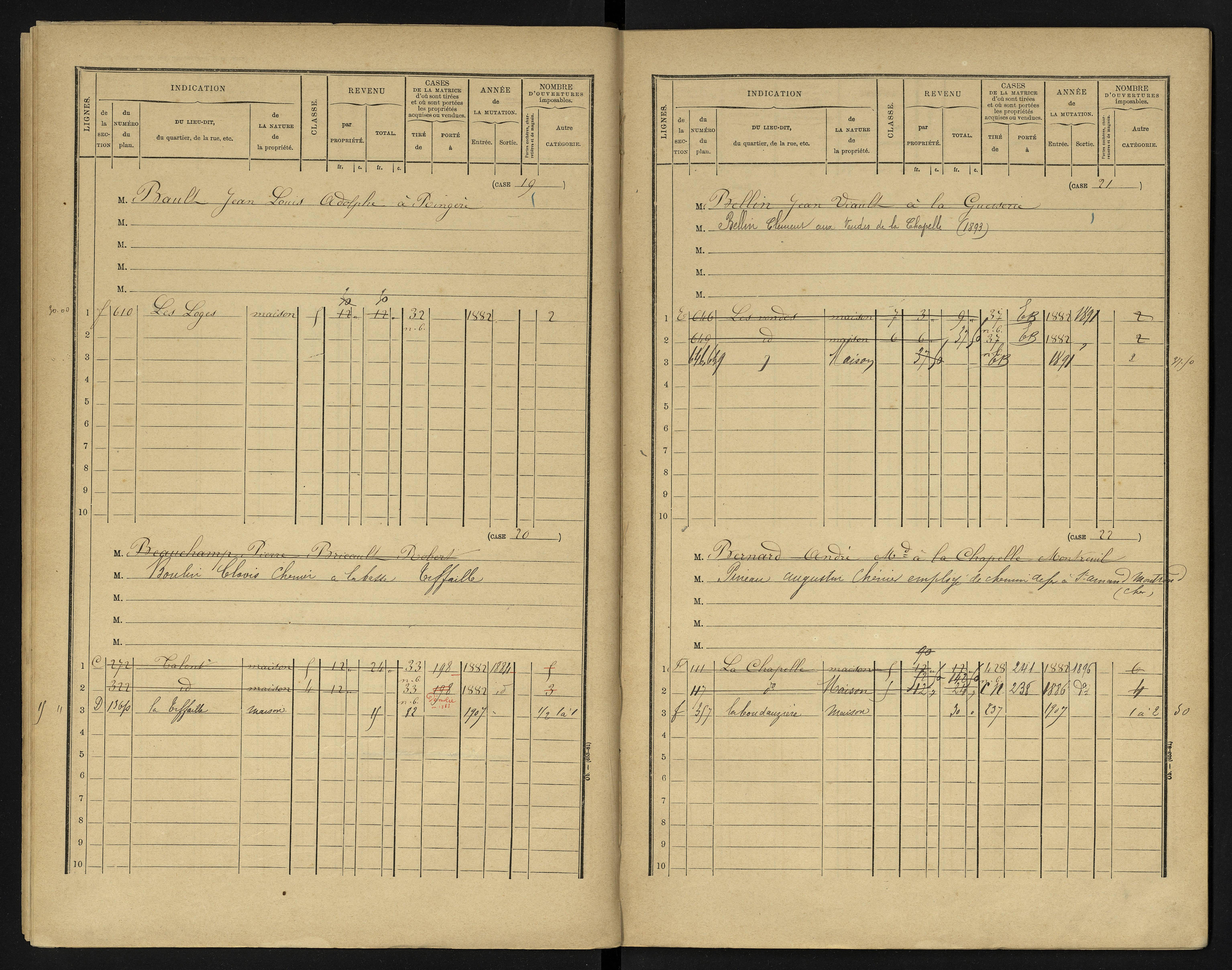La Chapelle-Montreuil - FRAD086_cadastre Cases 1-263 