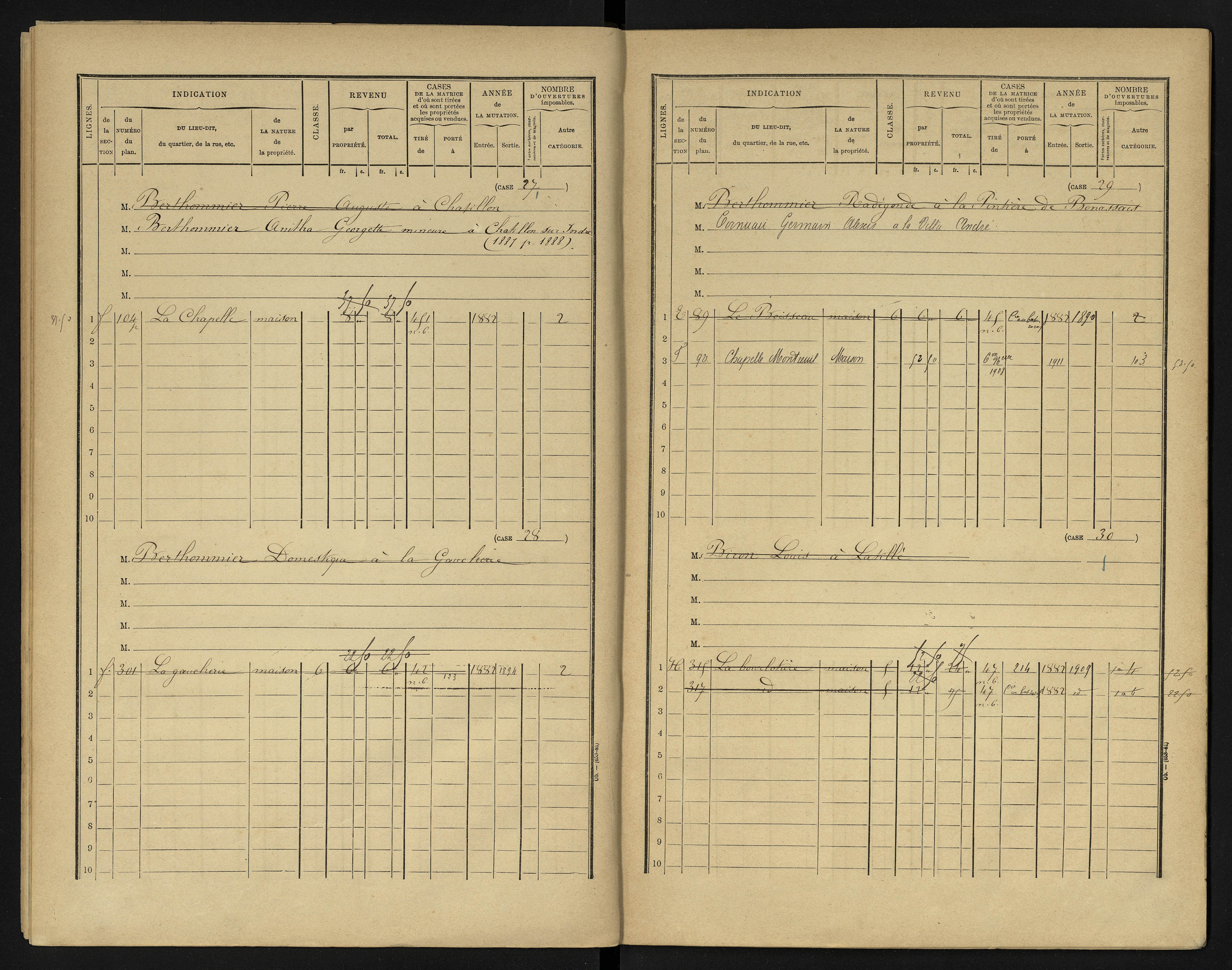 La Chapelle-Montreuil - FRAD086_cadastre Cases 1-263 