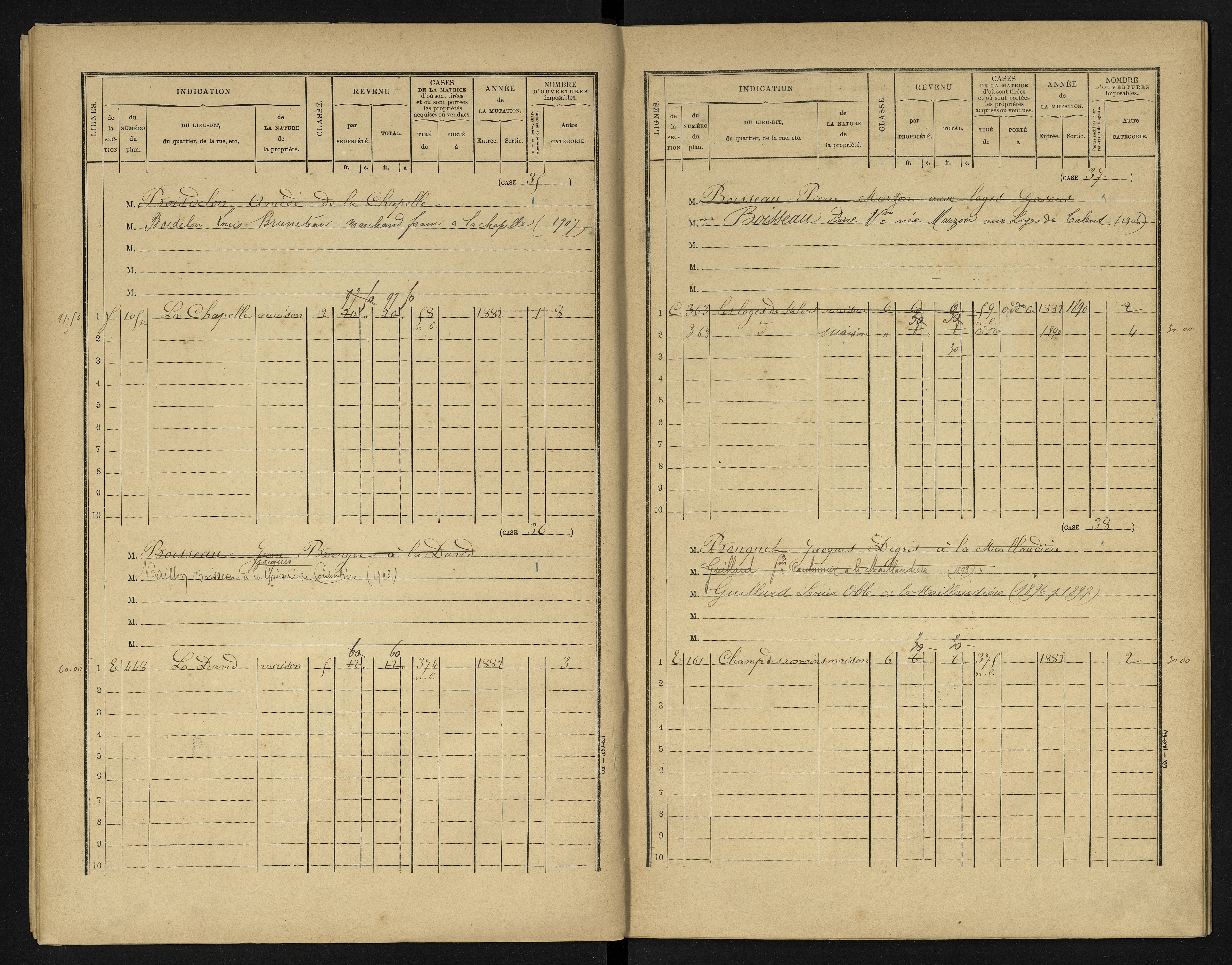 La Chapelle-Montreuil - FRAD086_cadastre Cases 1-263 