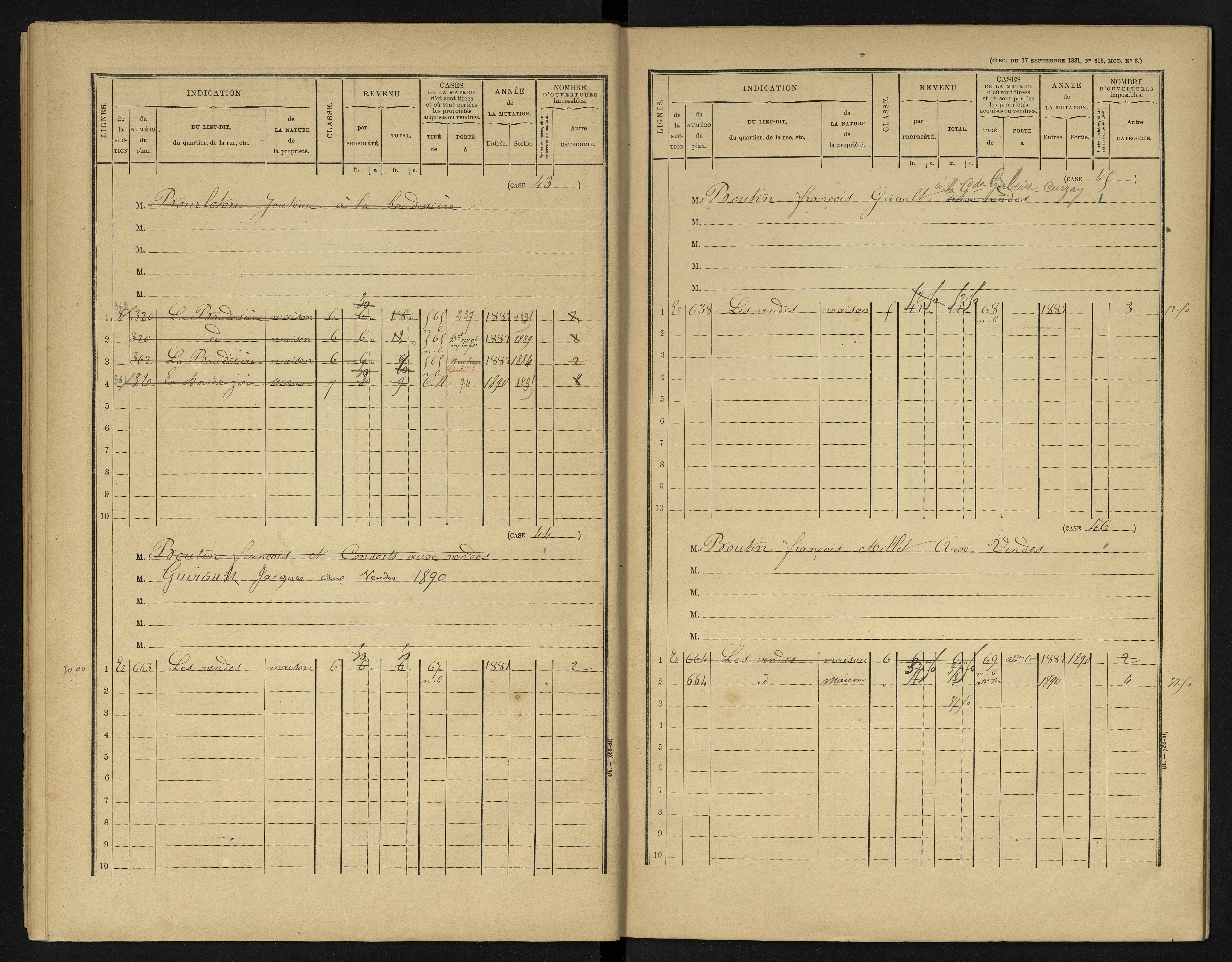 La Chapelle-Montreuil - FRAD086_cadastre Cases 1-263 