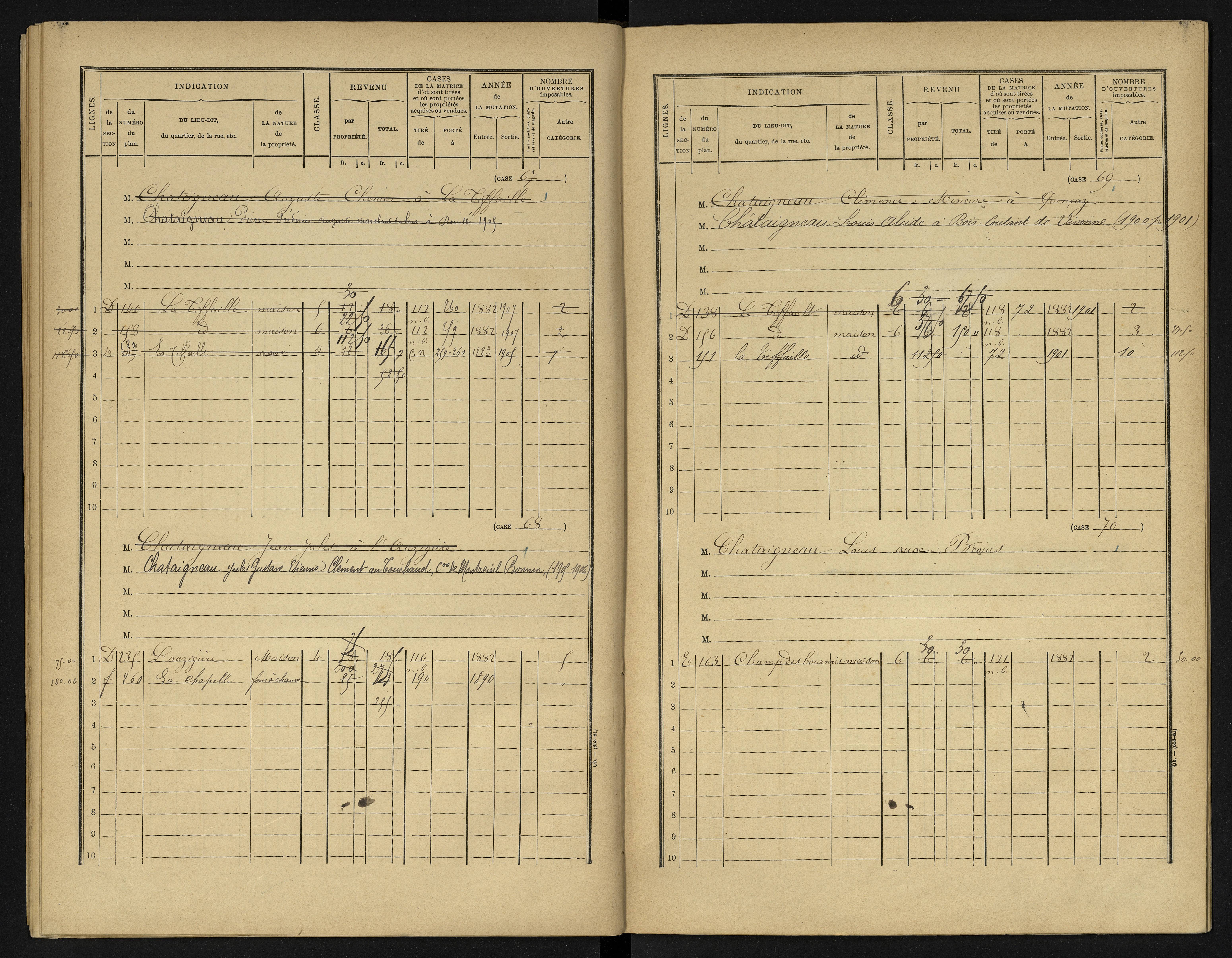 La Chapelle-Montreuil - FRAD086_cadastre Cases 1-263 