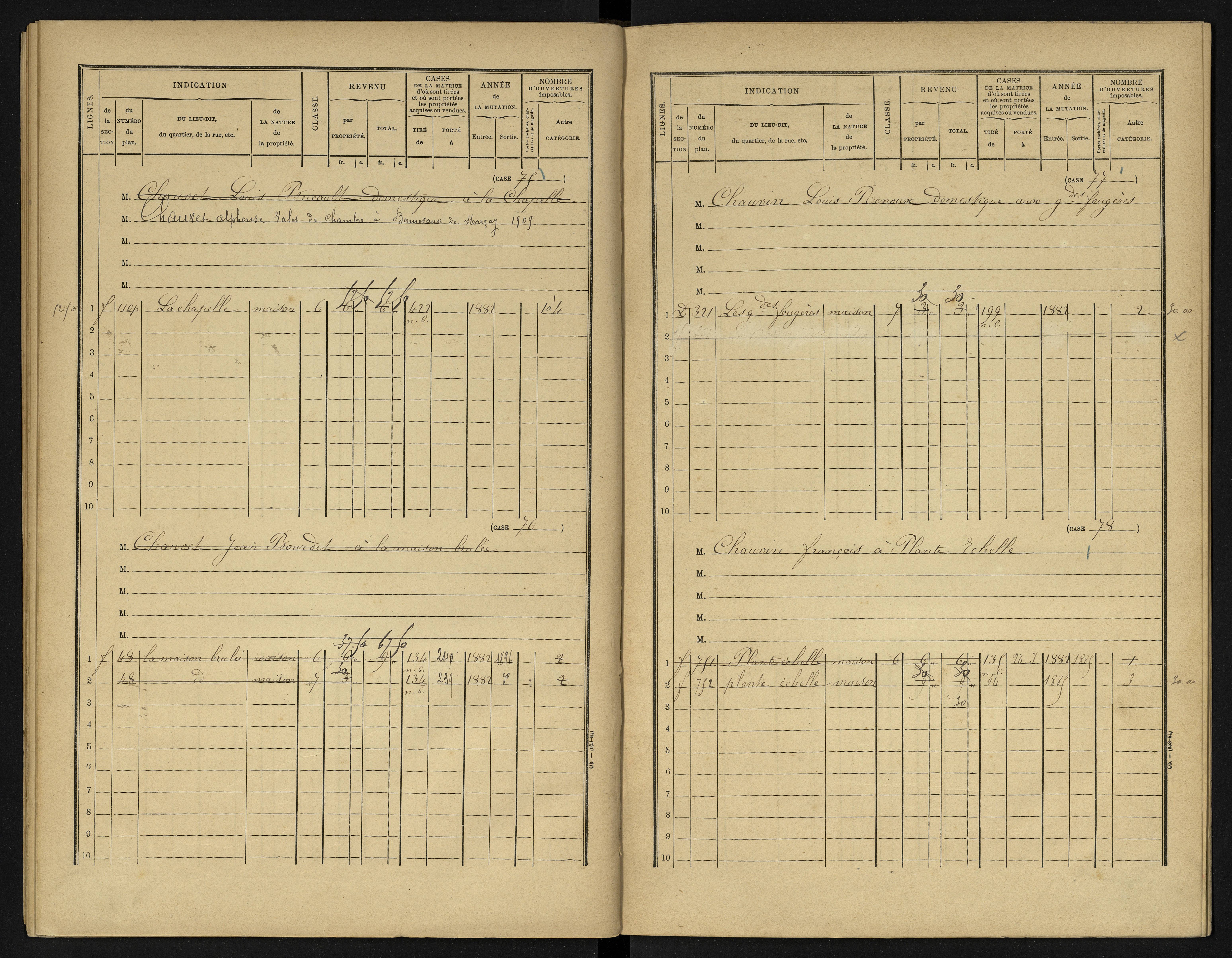 La Chapelle-Montreuil - FRAD086_cadastre Cases 1-263 