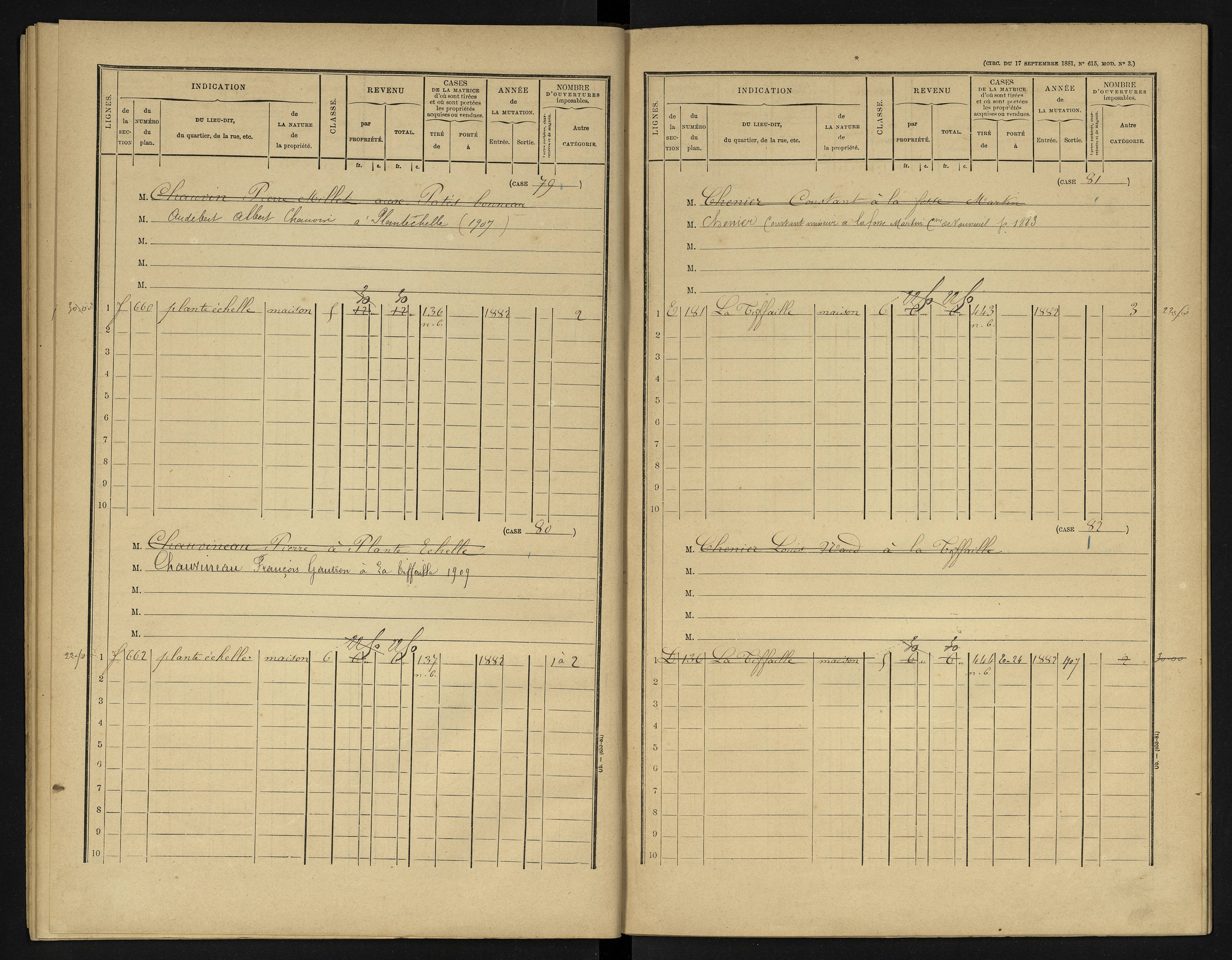 La Chapelle-Montreuil - FRAD086_cadastre Cases 1-263 