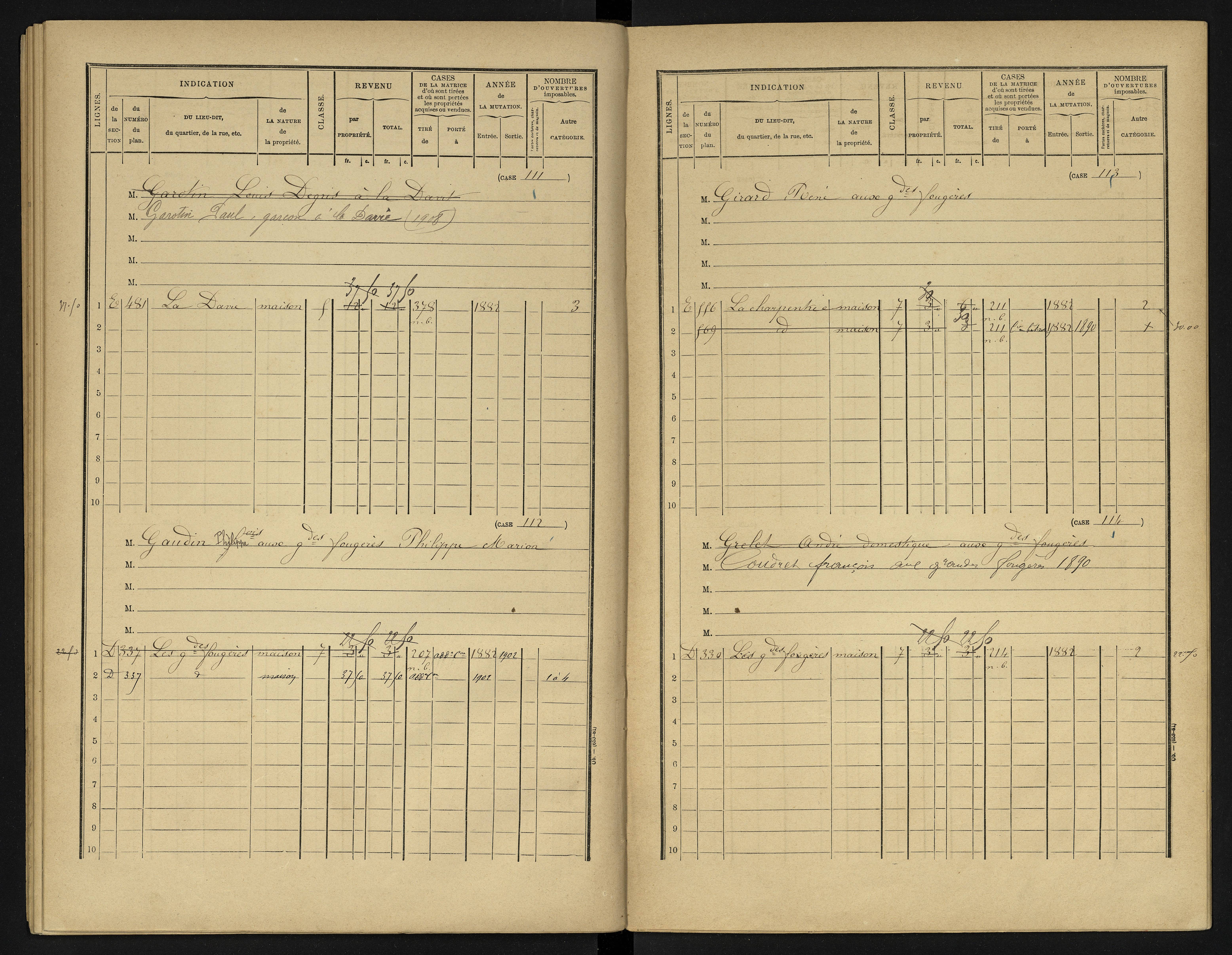 La Chapelle-Montreuil - FRAD086_cadastre Cases 1-263 